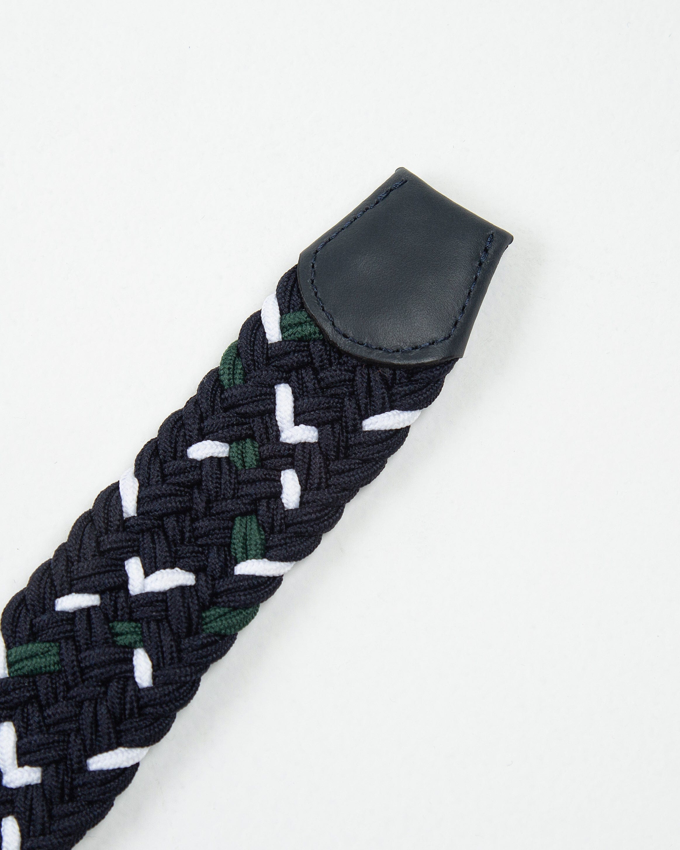 CINTURÓN TRENZADO ELÁSTICO COLOR BLOCK BLANCO - VERDE_07043