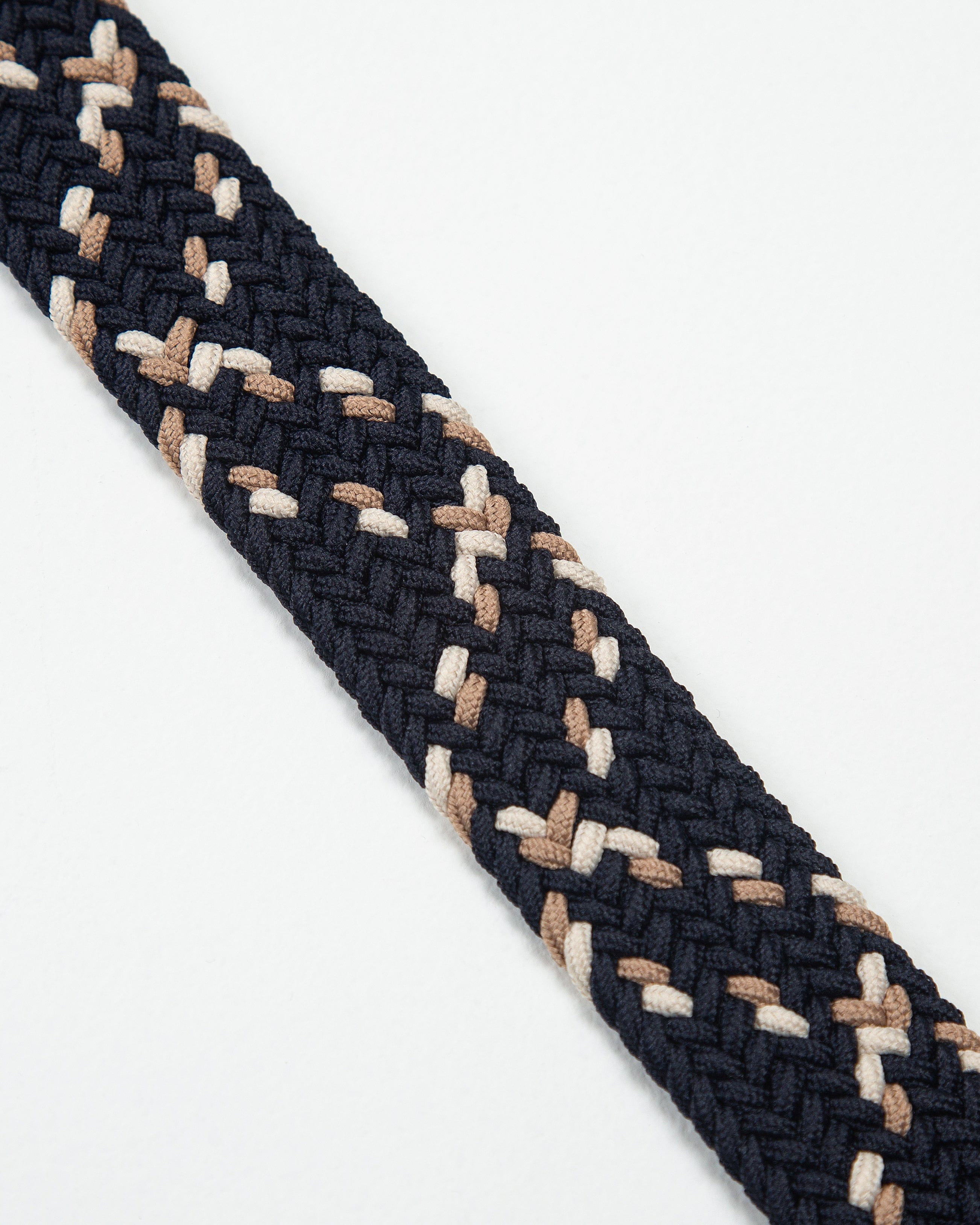 CINTURÓN TRENZADO ELÁSTICO COLOR BLOCK KAKI - CHAMPAÑA_07042