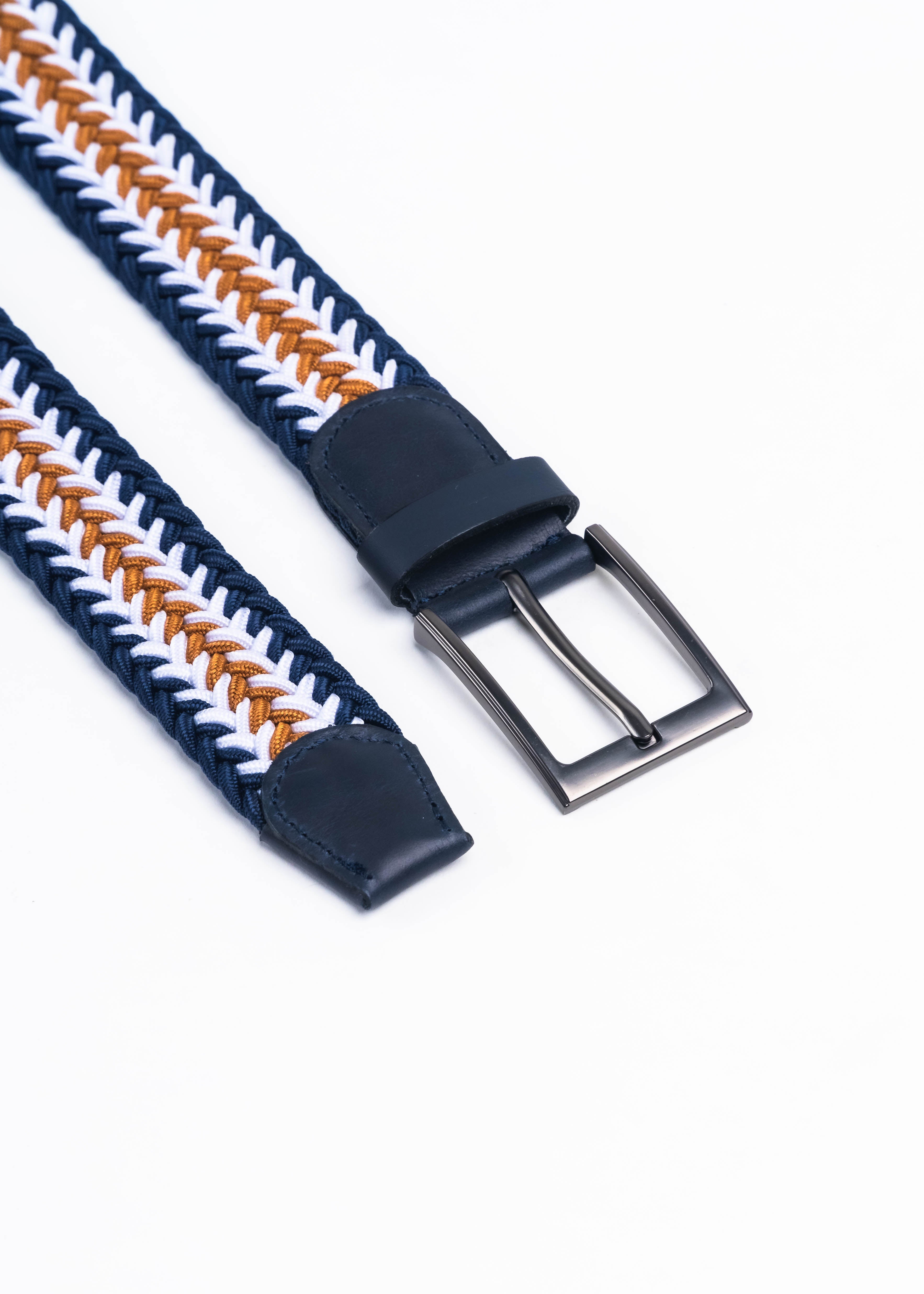 CINTURÓN TRENZADO ELÁSTICO ESPINA OCRE_07024