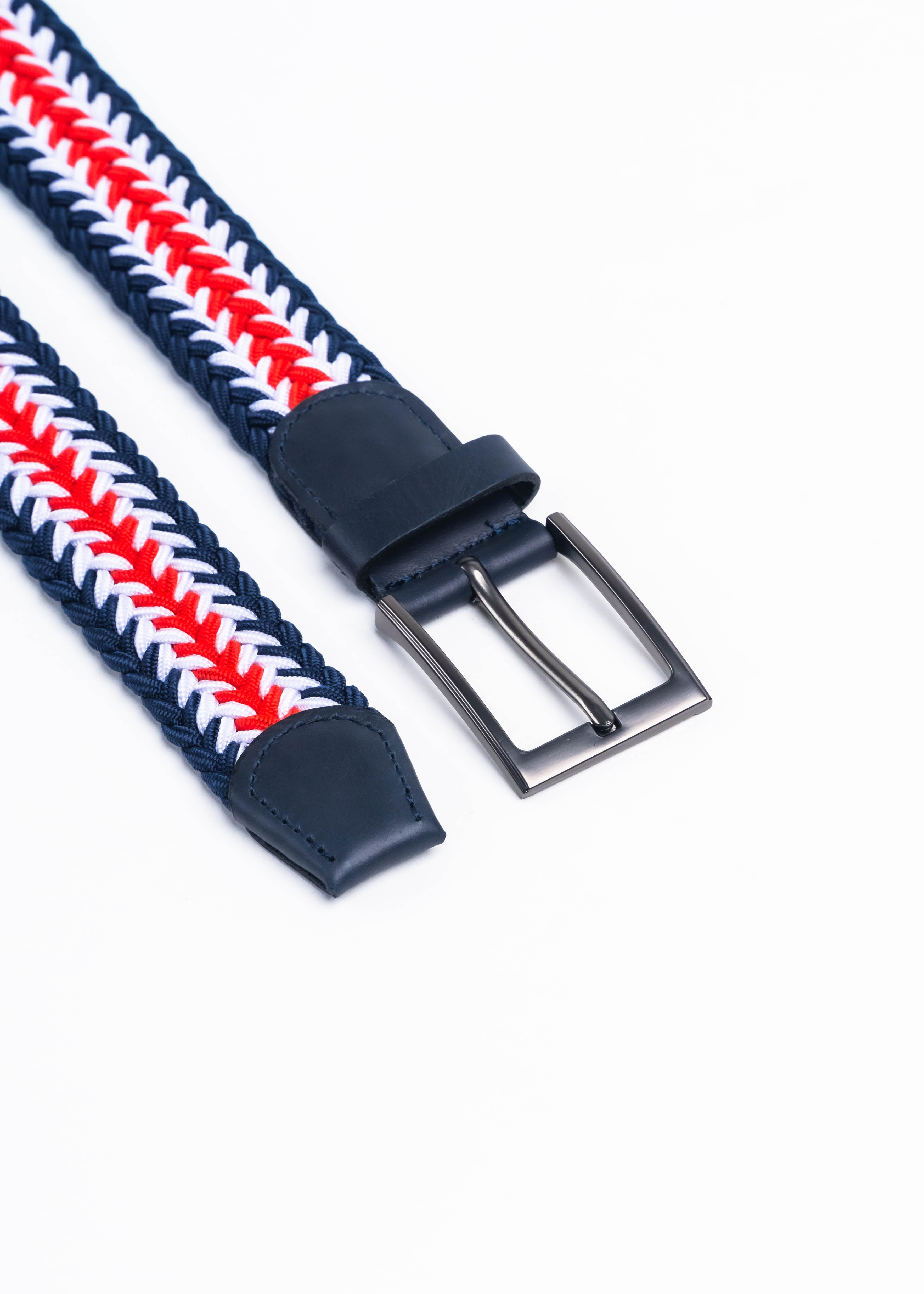 CINTURÓN TRENZADO ELÁSTICO ESPINA ROJO_07025