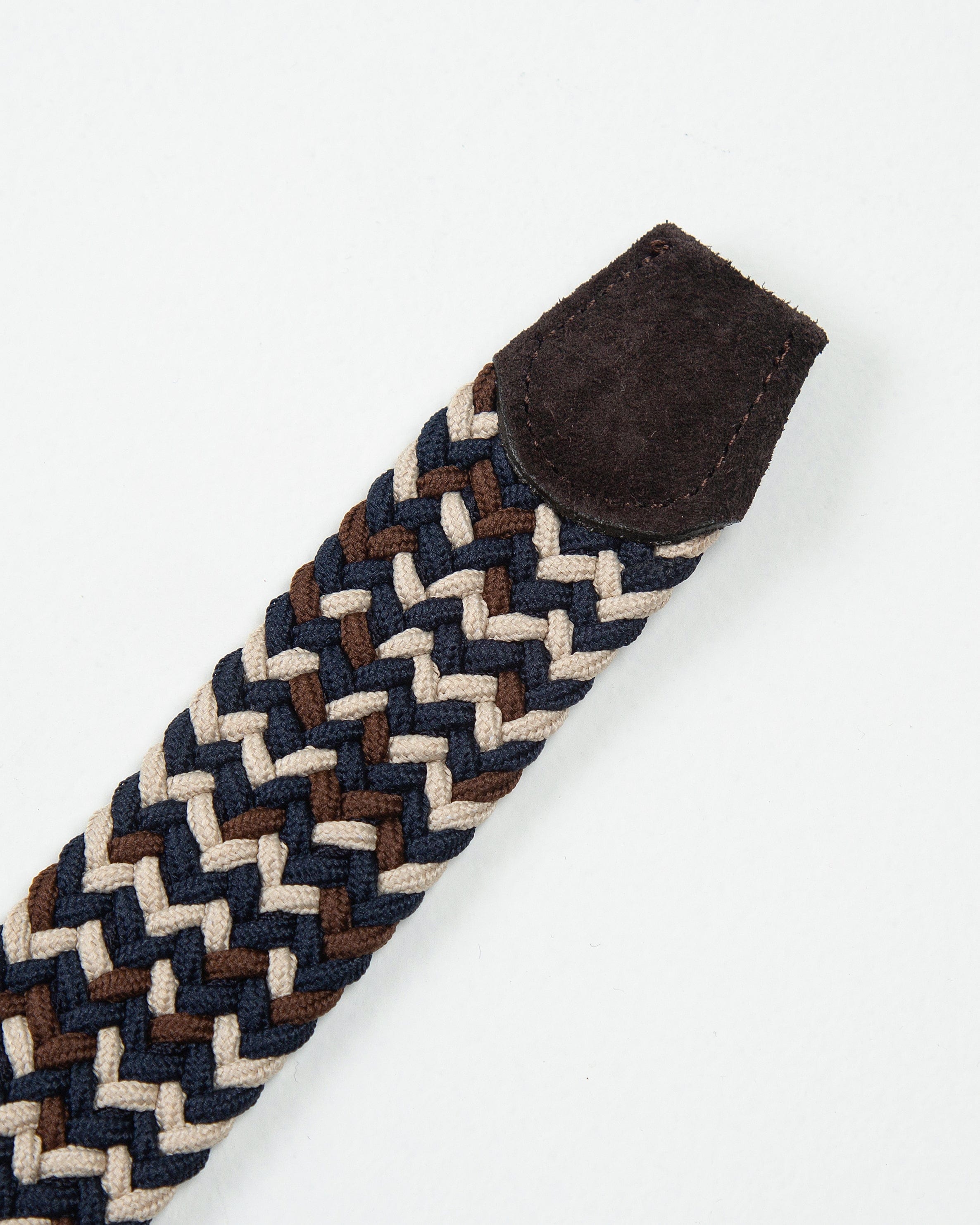 CINTURÓN TRENZADO ELÁSTICO KAKI - CHOCOLATE - AZUL_07045