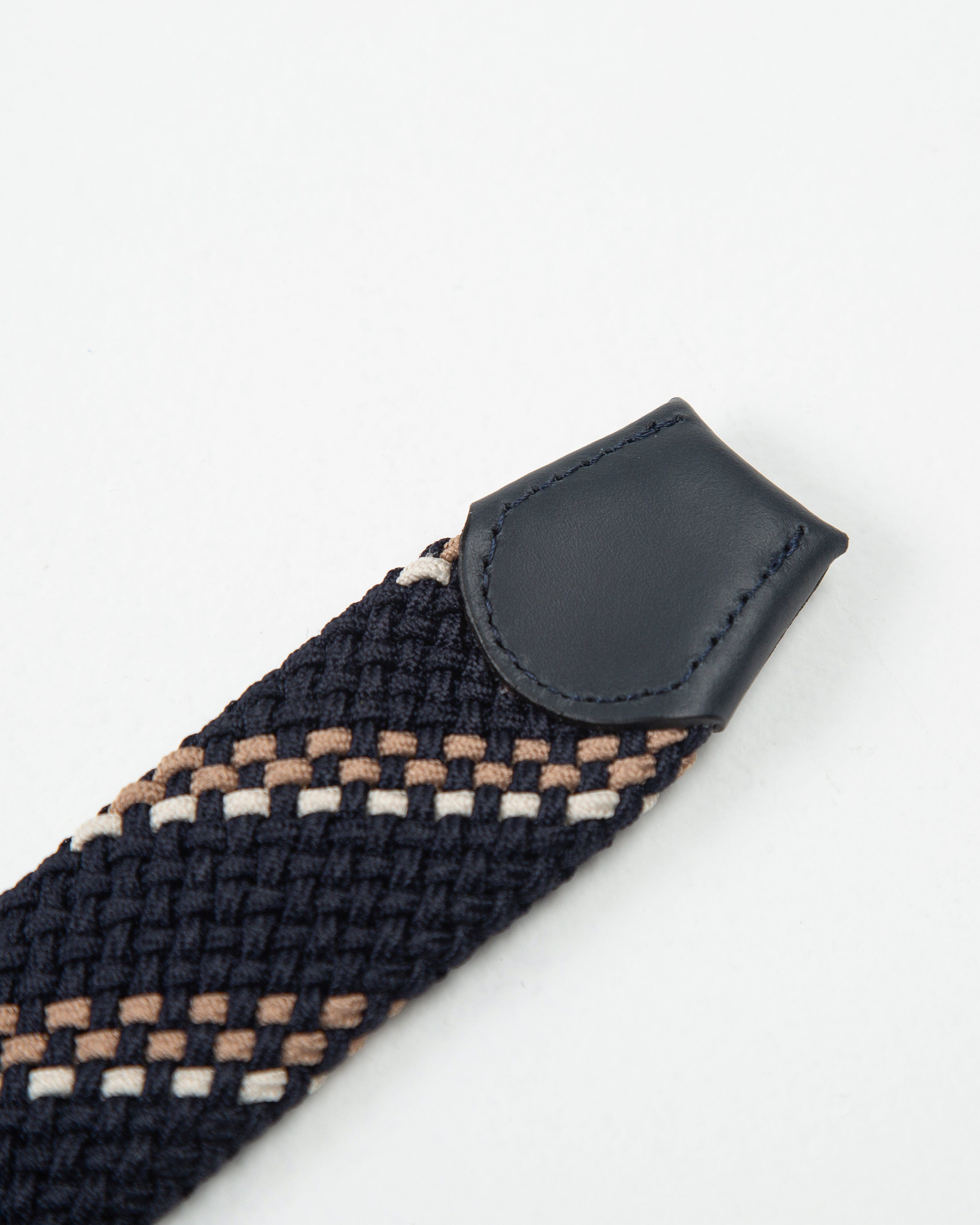 CINTURÓN TRENZADO TUBULAR COLOR BLOCK KAKI - CHAMPAÑA_07047