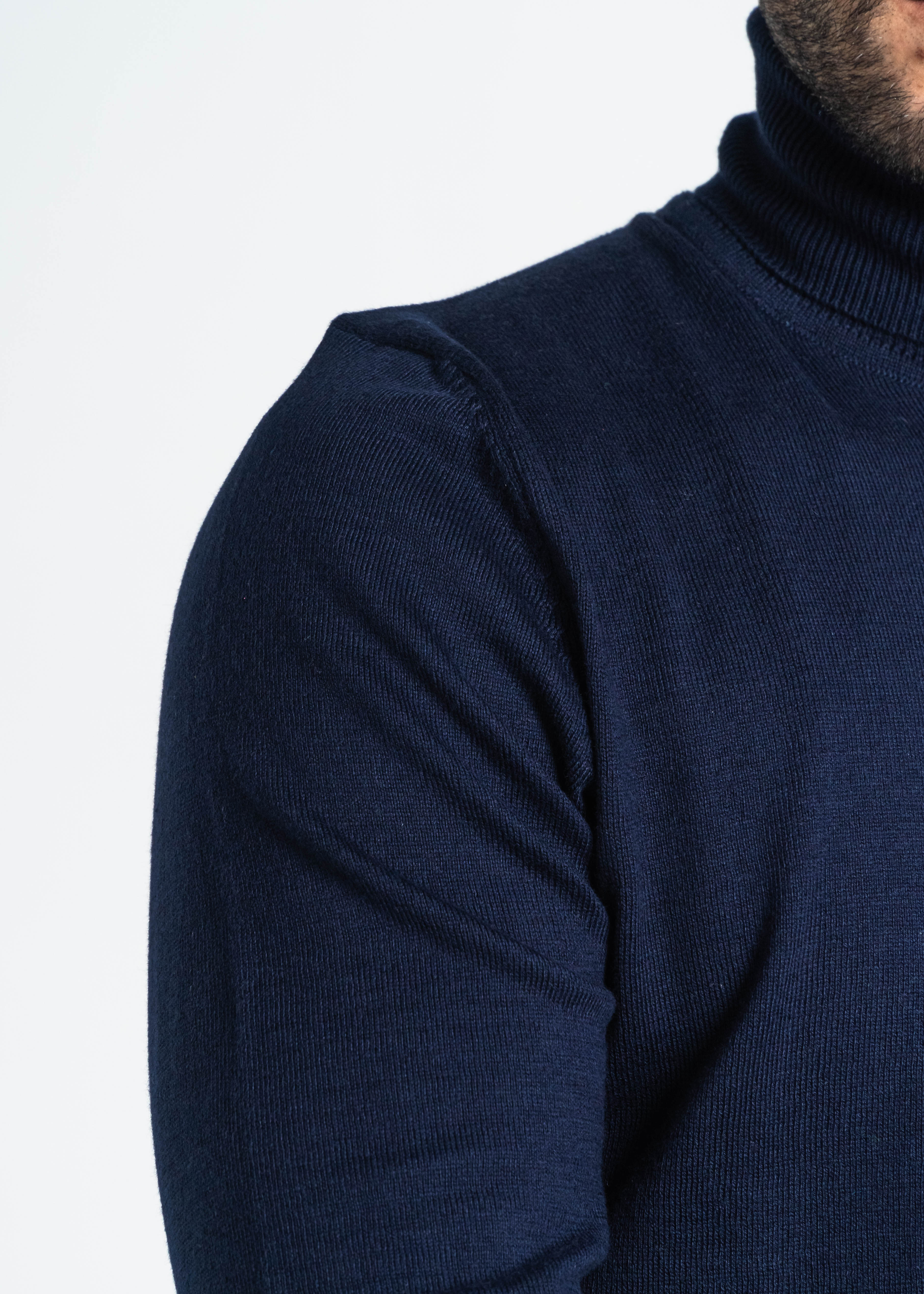 JERSEY CUELLO ALTO ALGODÓN AZUL OSCURO_02108