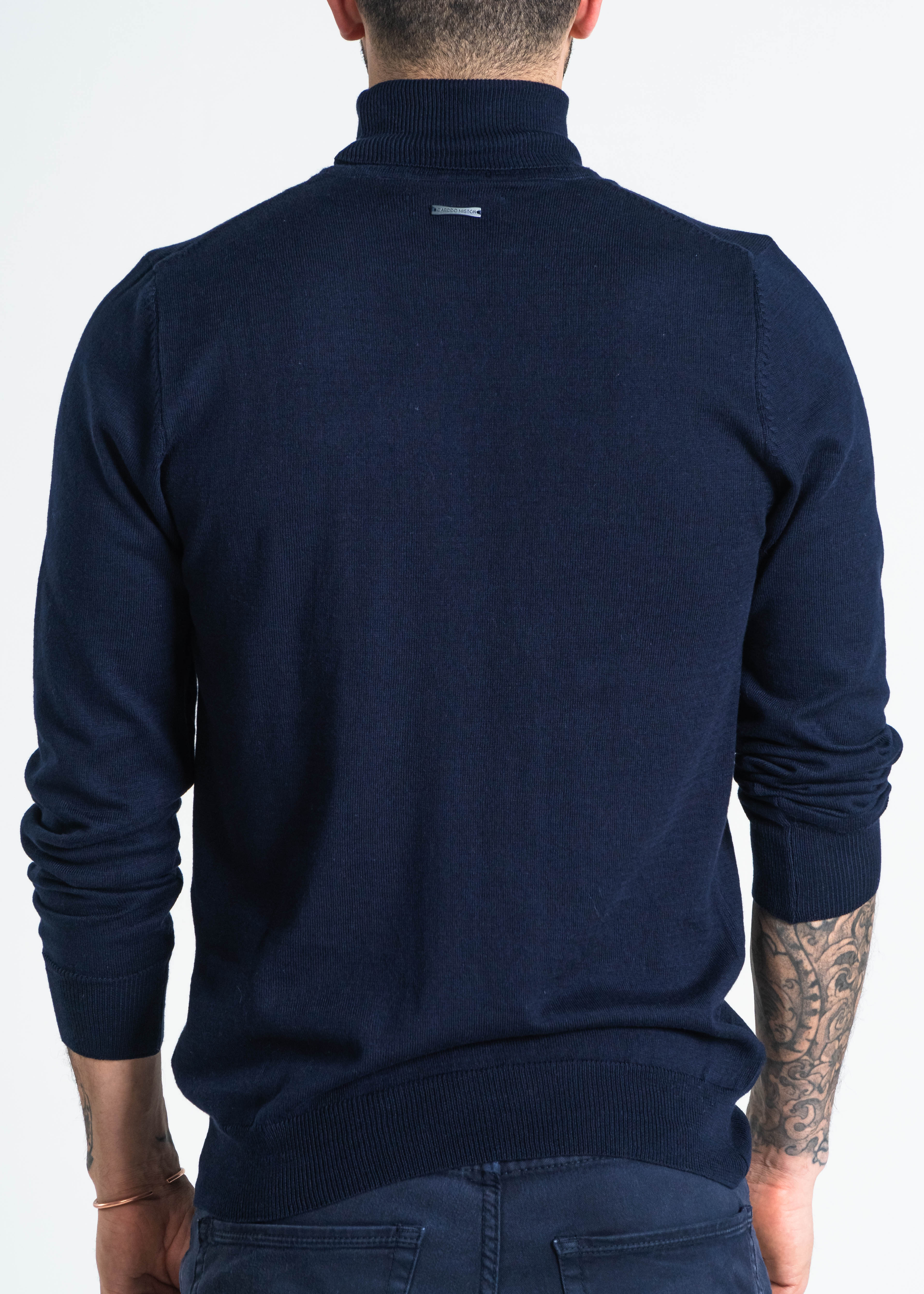 JERSEY CUELLO ALTO ALGODÓN AZUL OSCURO_02108