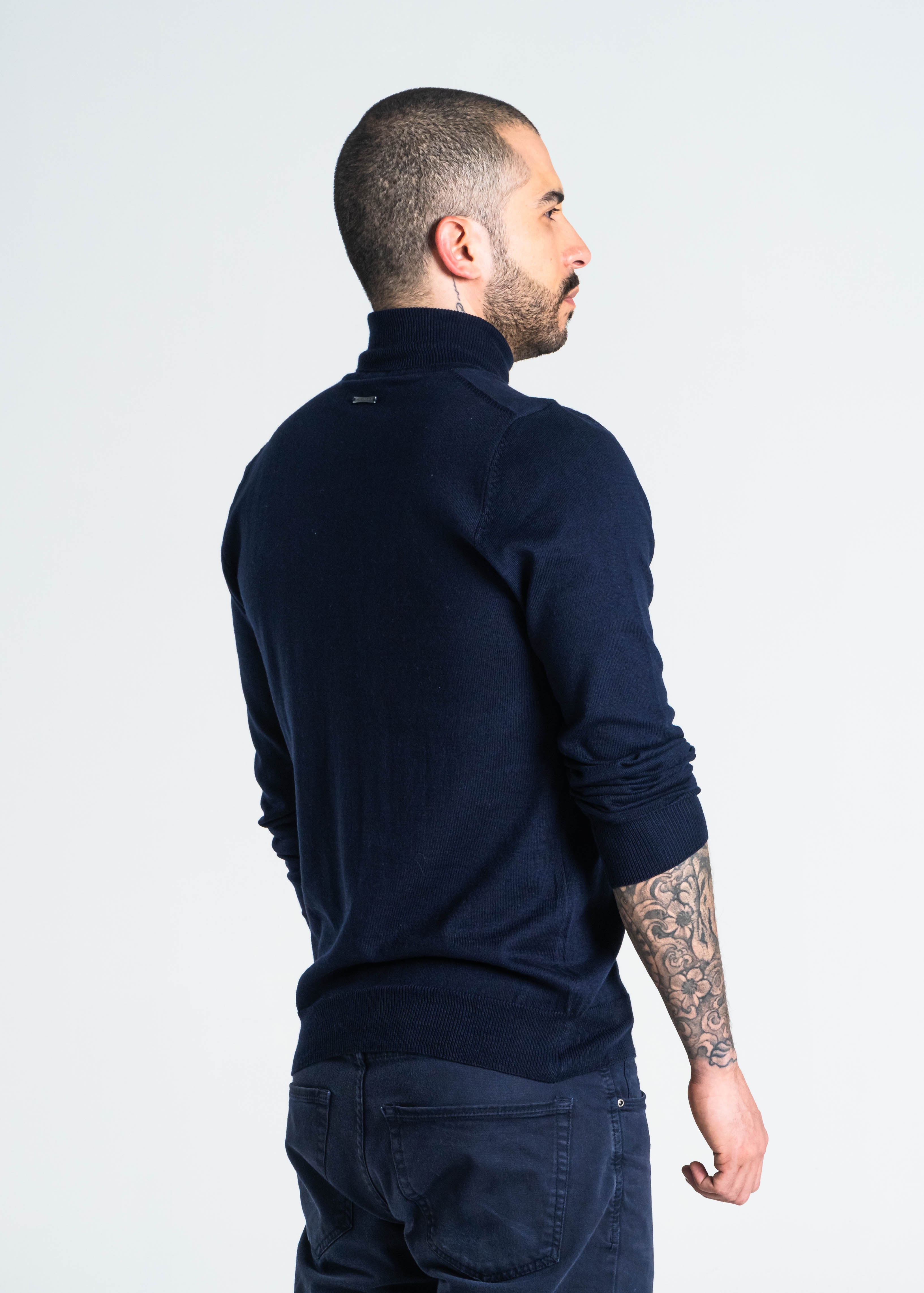 JERSEY CUELLO ALTO ALGODÓN AZUL OSCURO_02108