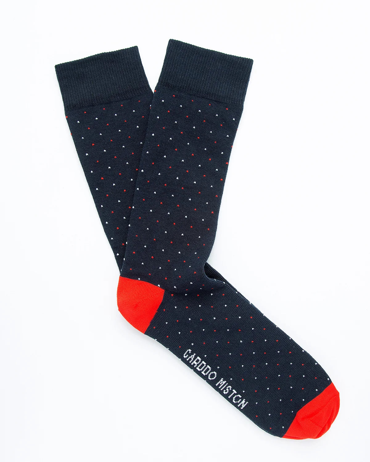 MEDIAS ALGODÓN MICROLUNARES BLANCO ROJO _08004