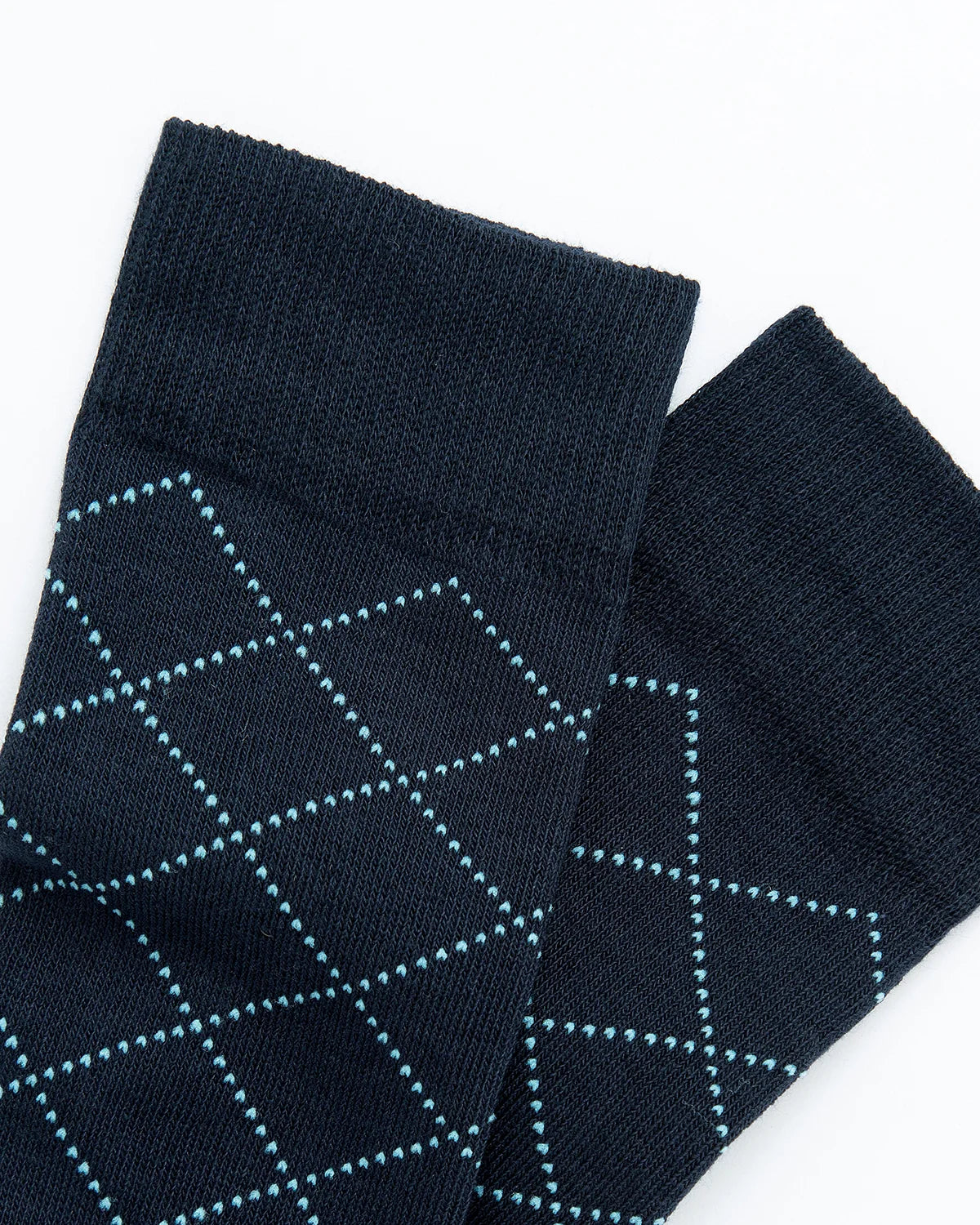 MEDIAS ALGODÓN ROMBOS AZUL CLARO _08005