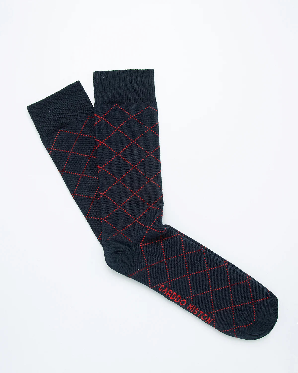 MEDIAS ALGODÓN ROMBOS ROJOS _08034