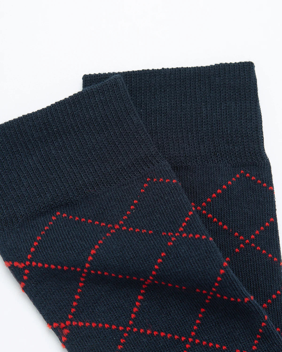 MEDIAS ALGODÓN ROMBOS ROJOS _08034