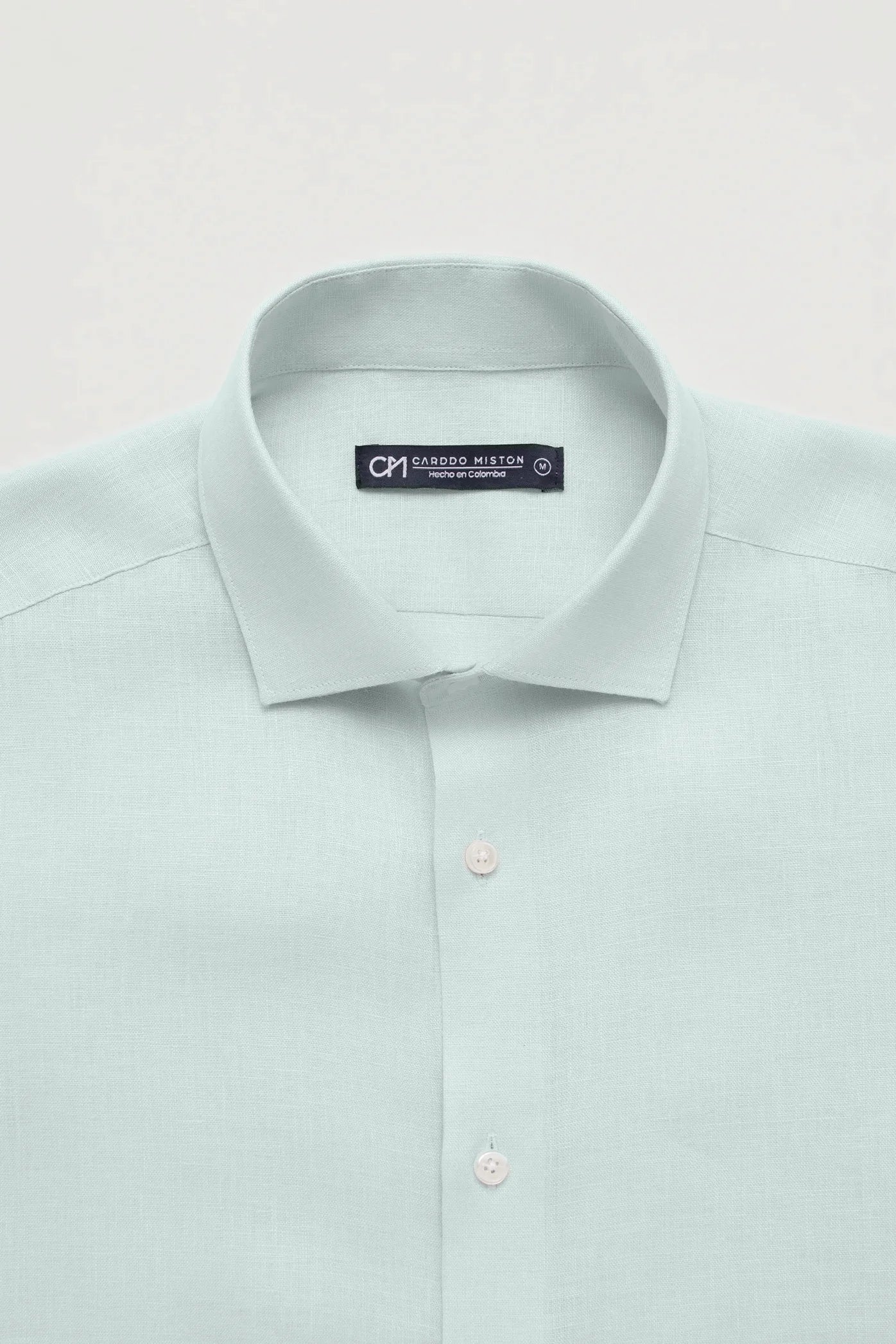 Camisa Button Under Lino Menta