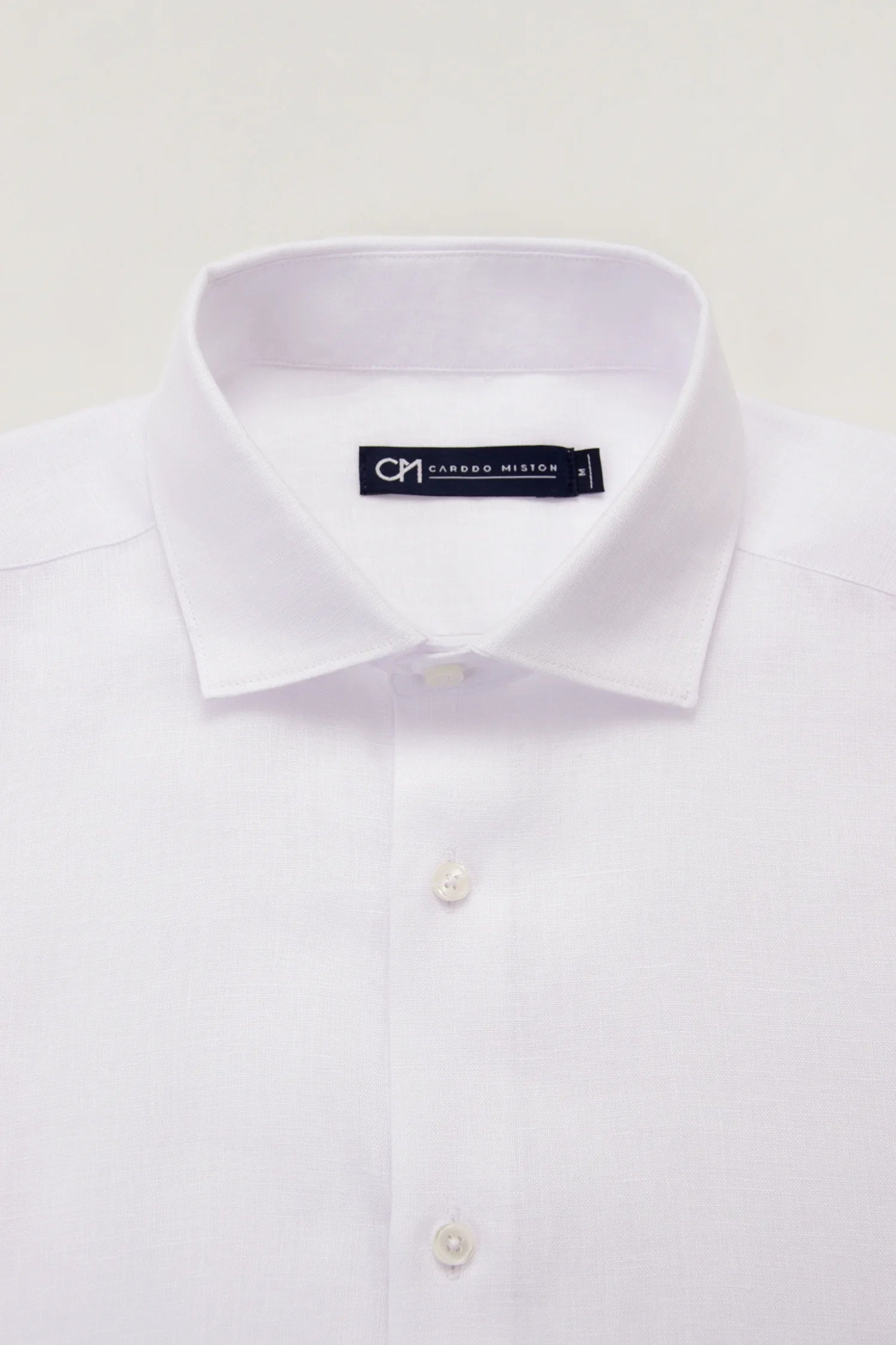 Camisa Button Under Lino Blanco