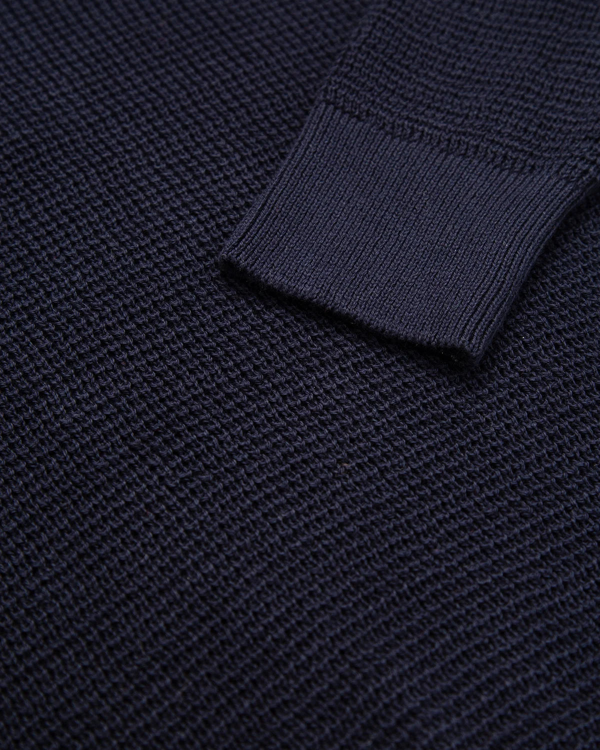 Saco Perlado Half Zip Algodón Azul Oscuro