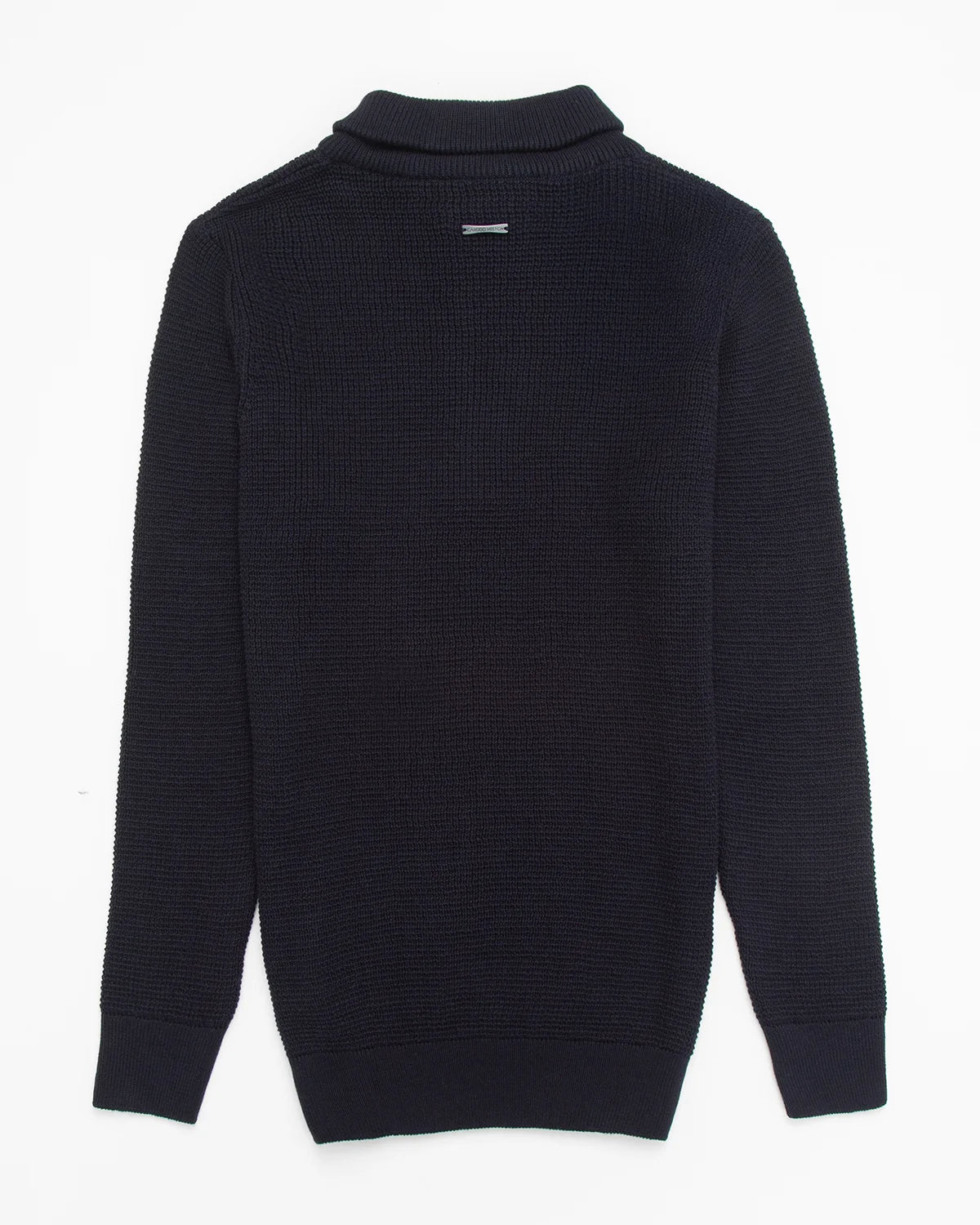 Saco Perlado Half Zip Algodón Azul Oscuro