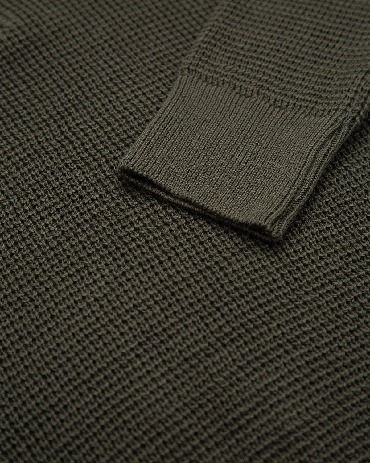 Saco Perlado Half Zip Algodón Verde Militar