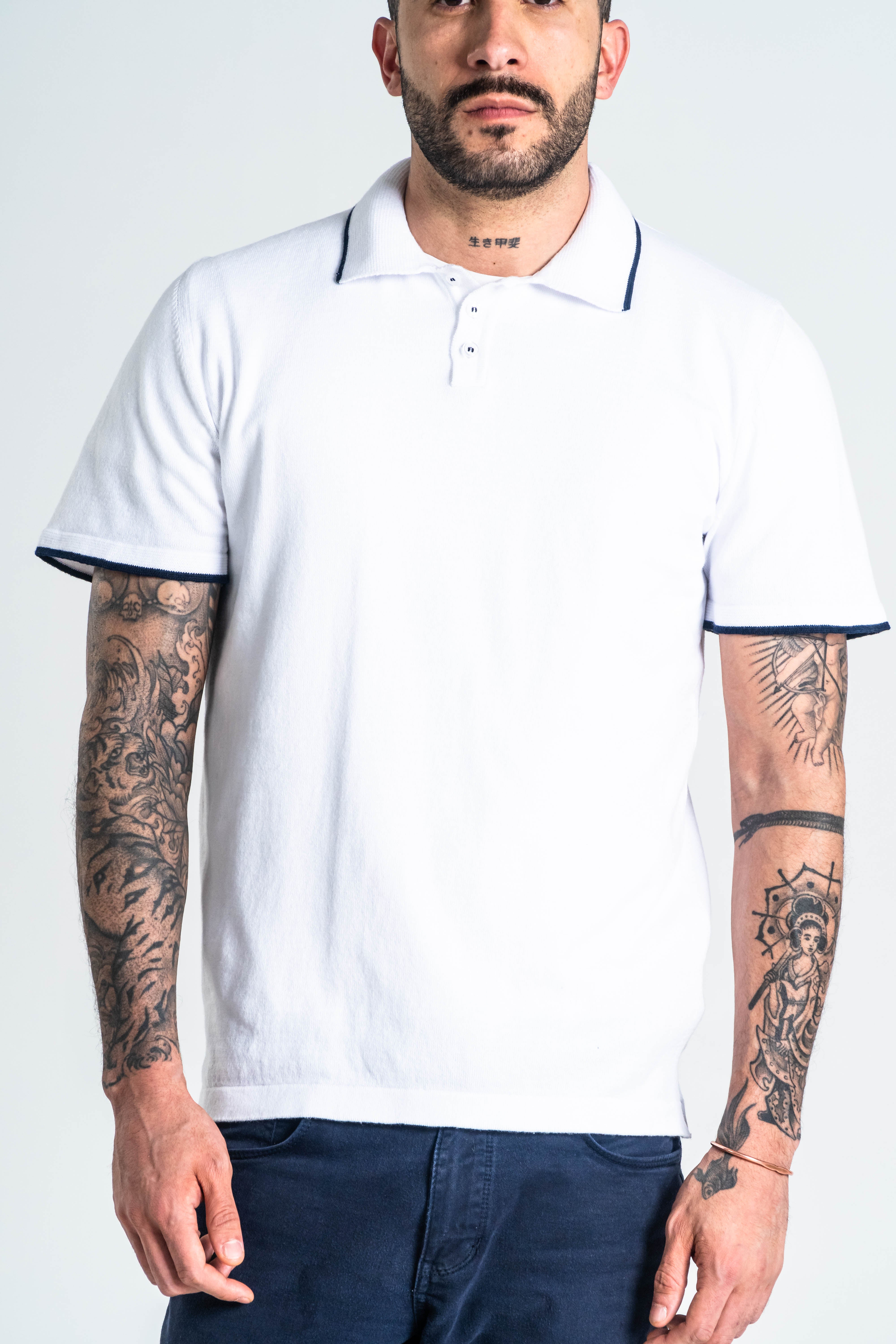 POLO PUNTO ALGODÓN BLANCO_02136