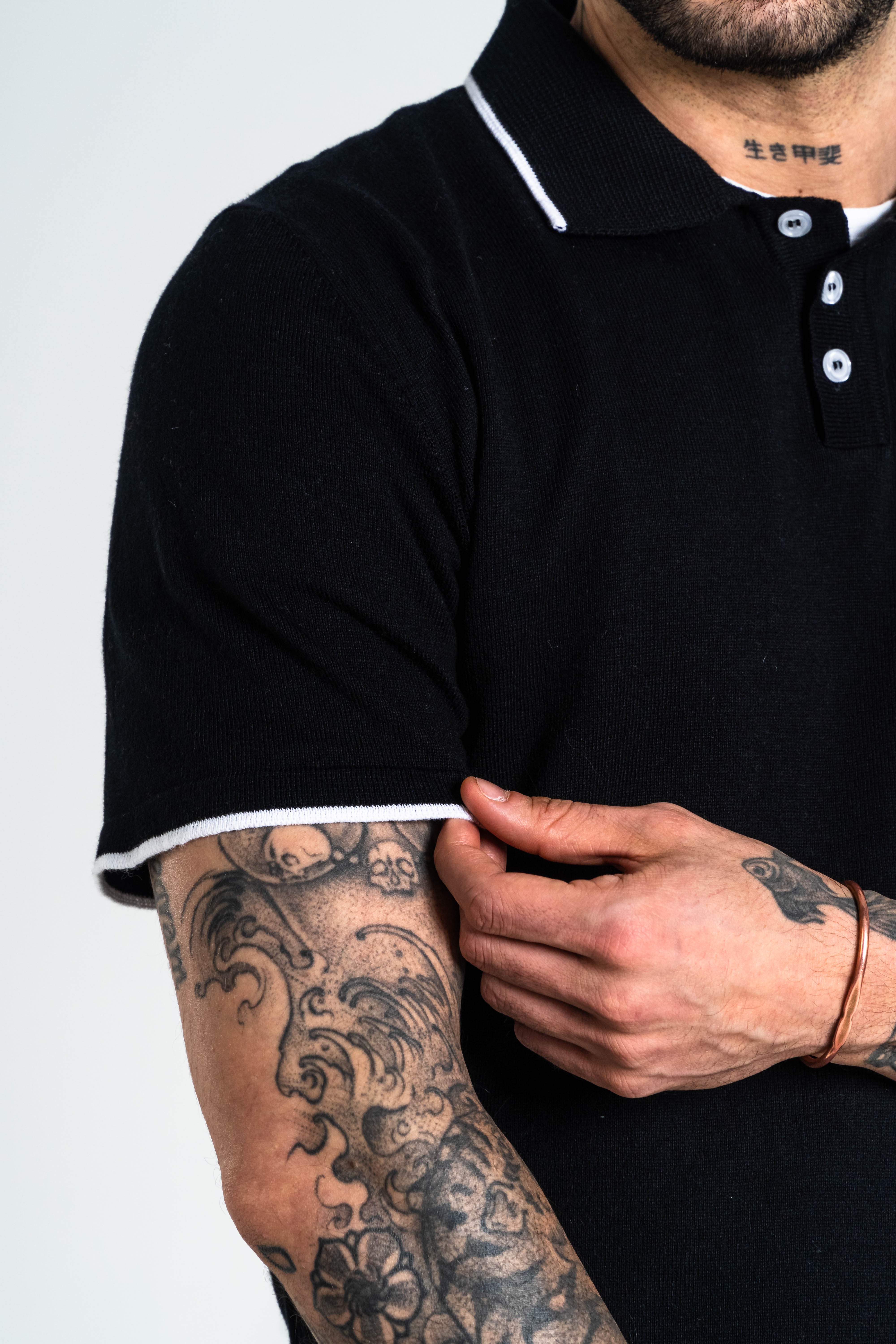 POLO PUNTO ALGODÓN NEGRO_02137