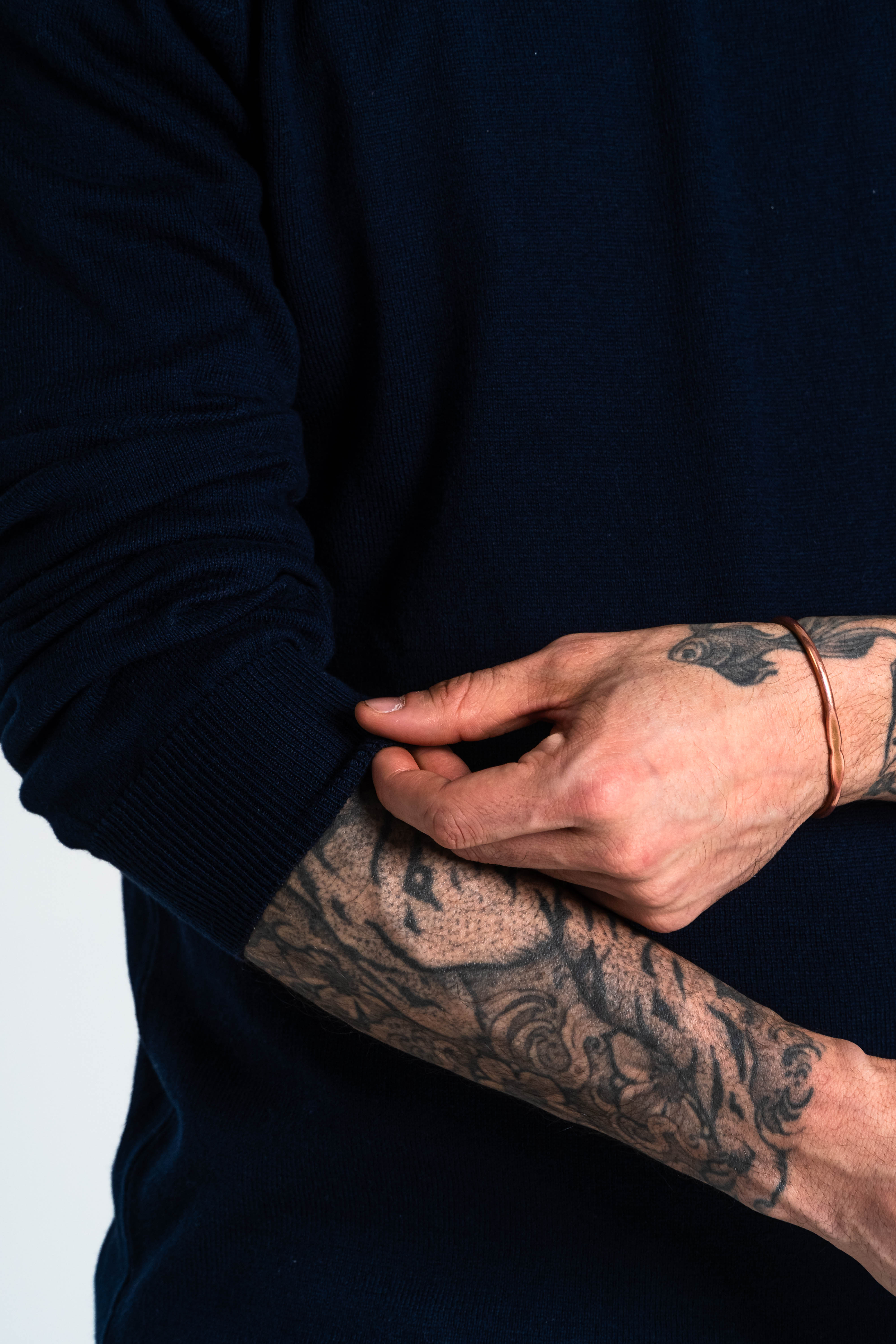 SACO CUELLO REDONDO ALGODÓN AZUL OSCURO_02125