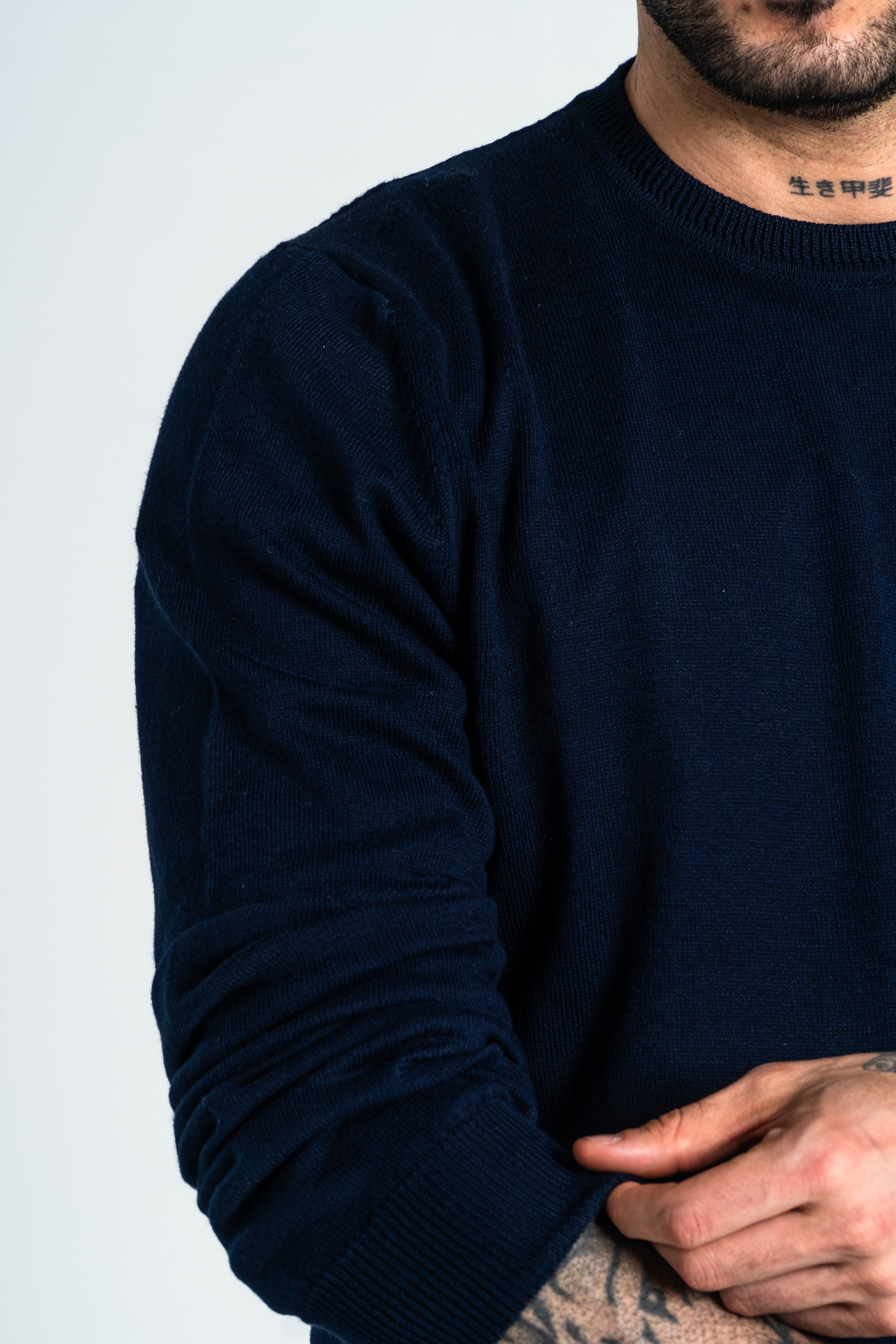 SACO CUELLO REDONDO ALGODÓN AZUL OSCURO_02125