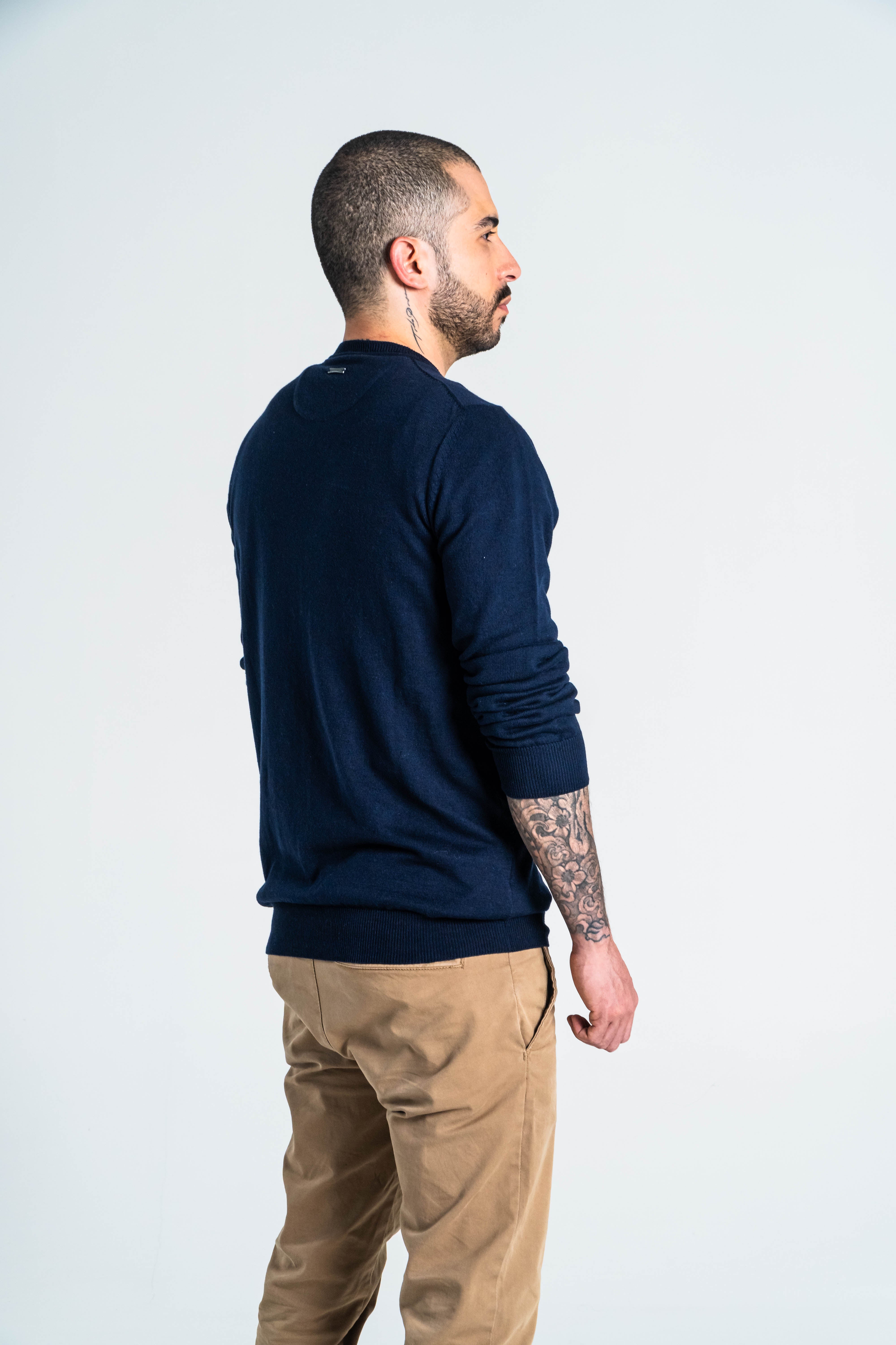 SACO CUELLO REDONDO ALGODÓN AZUL OSCURO_02125