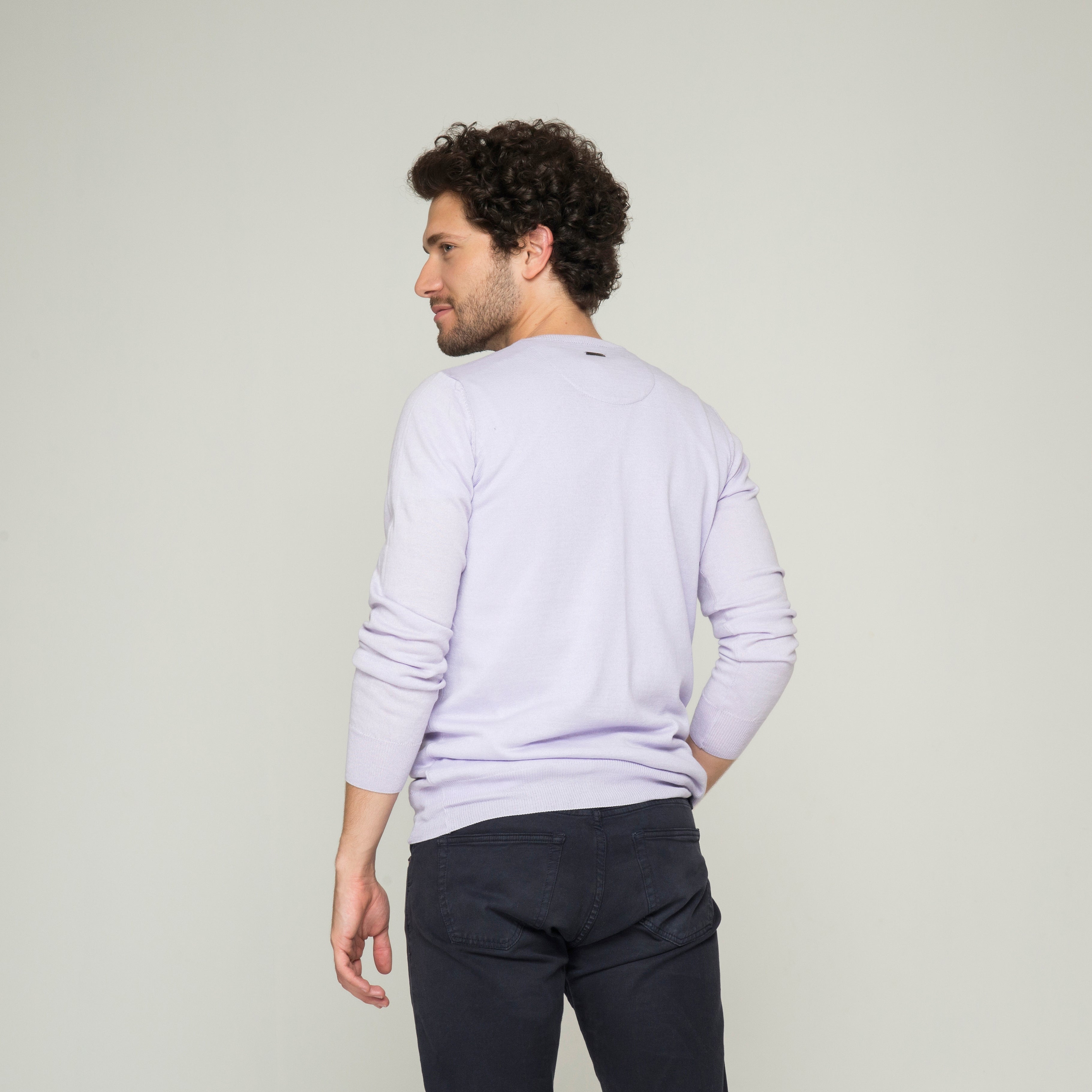 SACO CUELLO REDONDO ALGODÓN LILA_02131