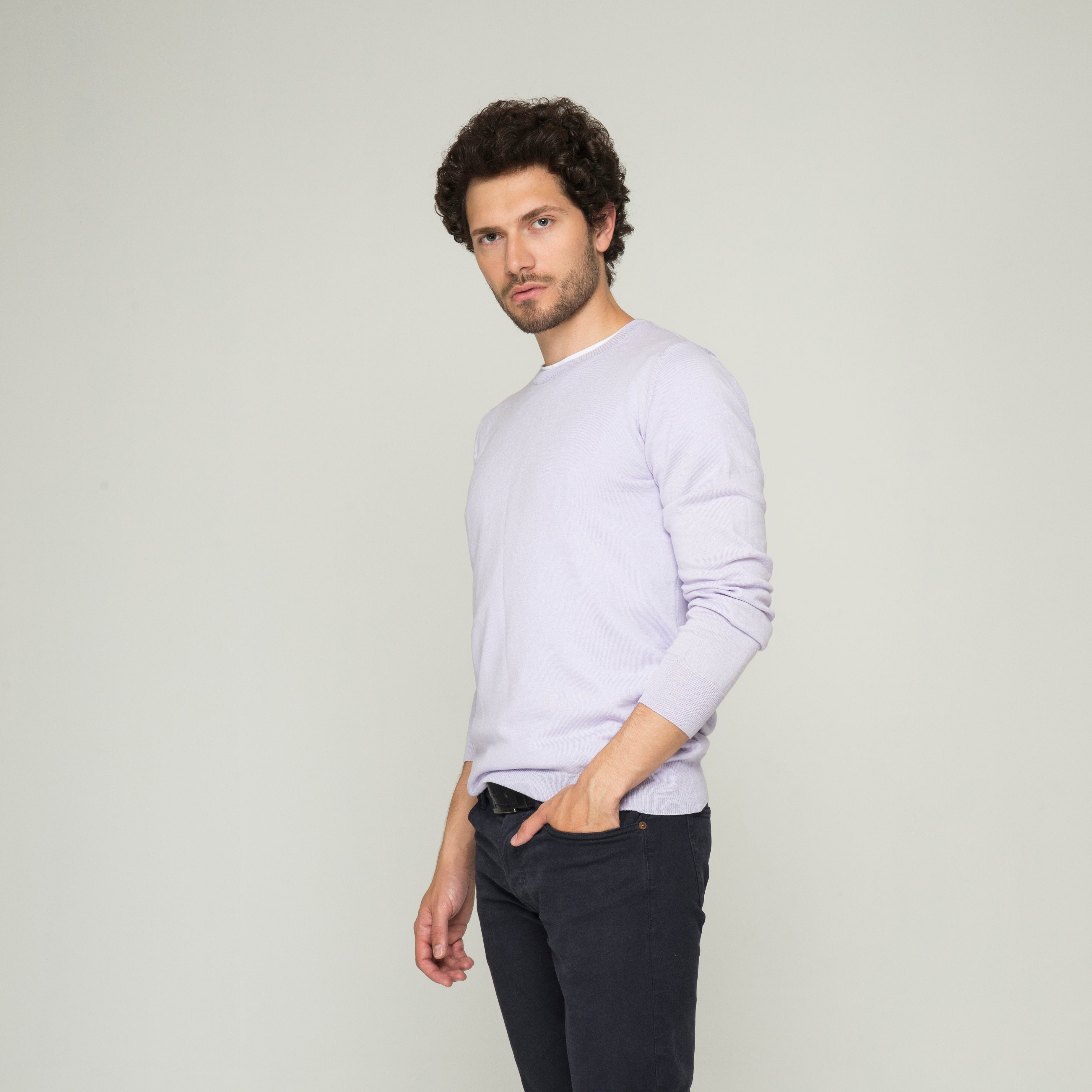 SACO CUELLO REDONDO ALGODÓN LILA_02131