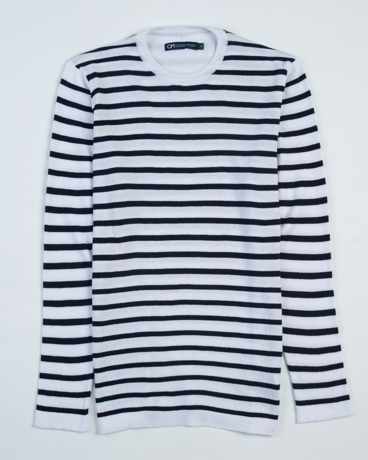 SACO CUELLO REDONDO ALGODÓN RAYA AZUL OSCURO_02140