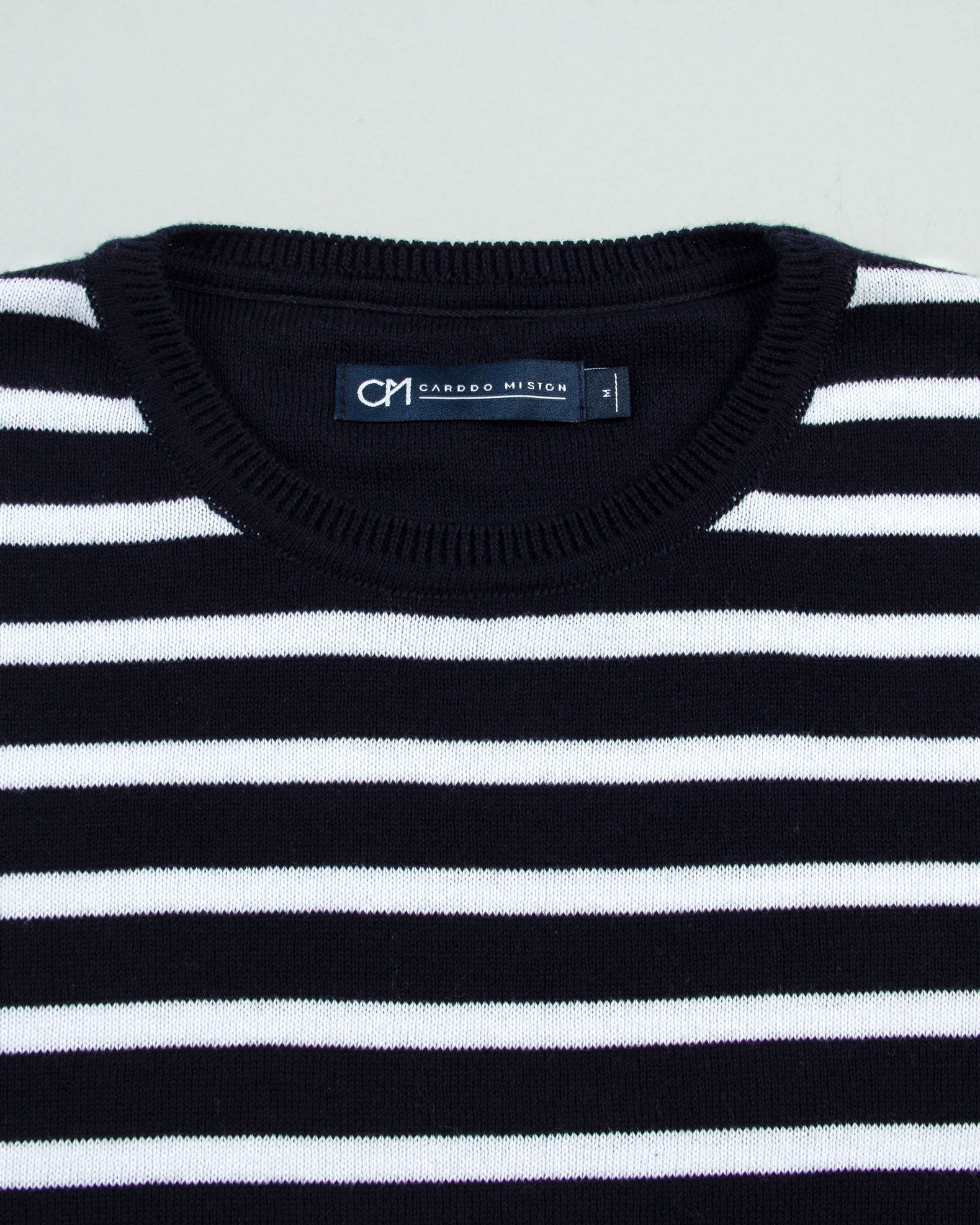 SACO CUELLO REDONDO ALGODÓN RAYA BLANCA_02139