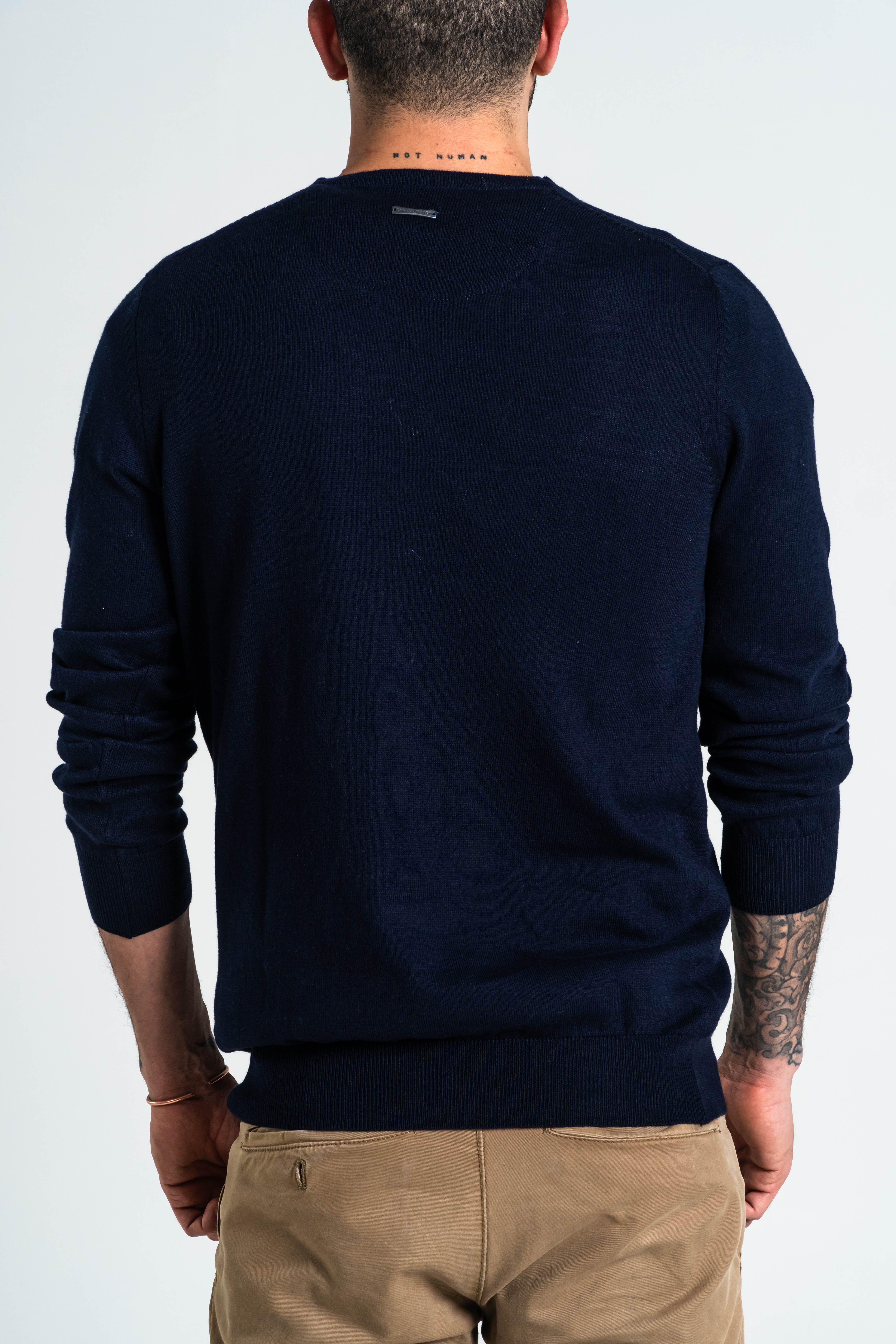 SACO CUELLO V ALGODÓN AZUL OSCURO_02116