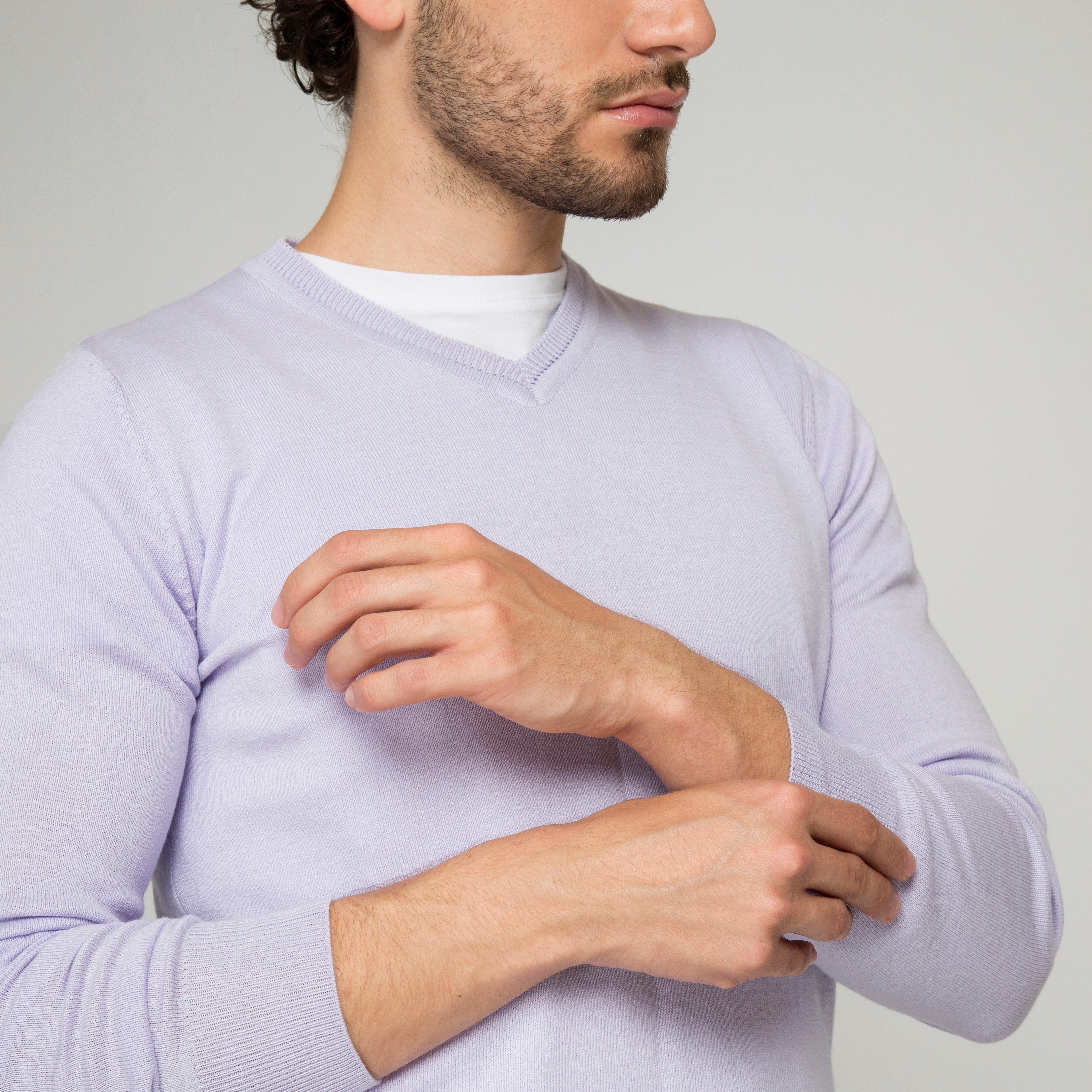 SACO CUELLO V ALGODÓN LILA_02121