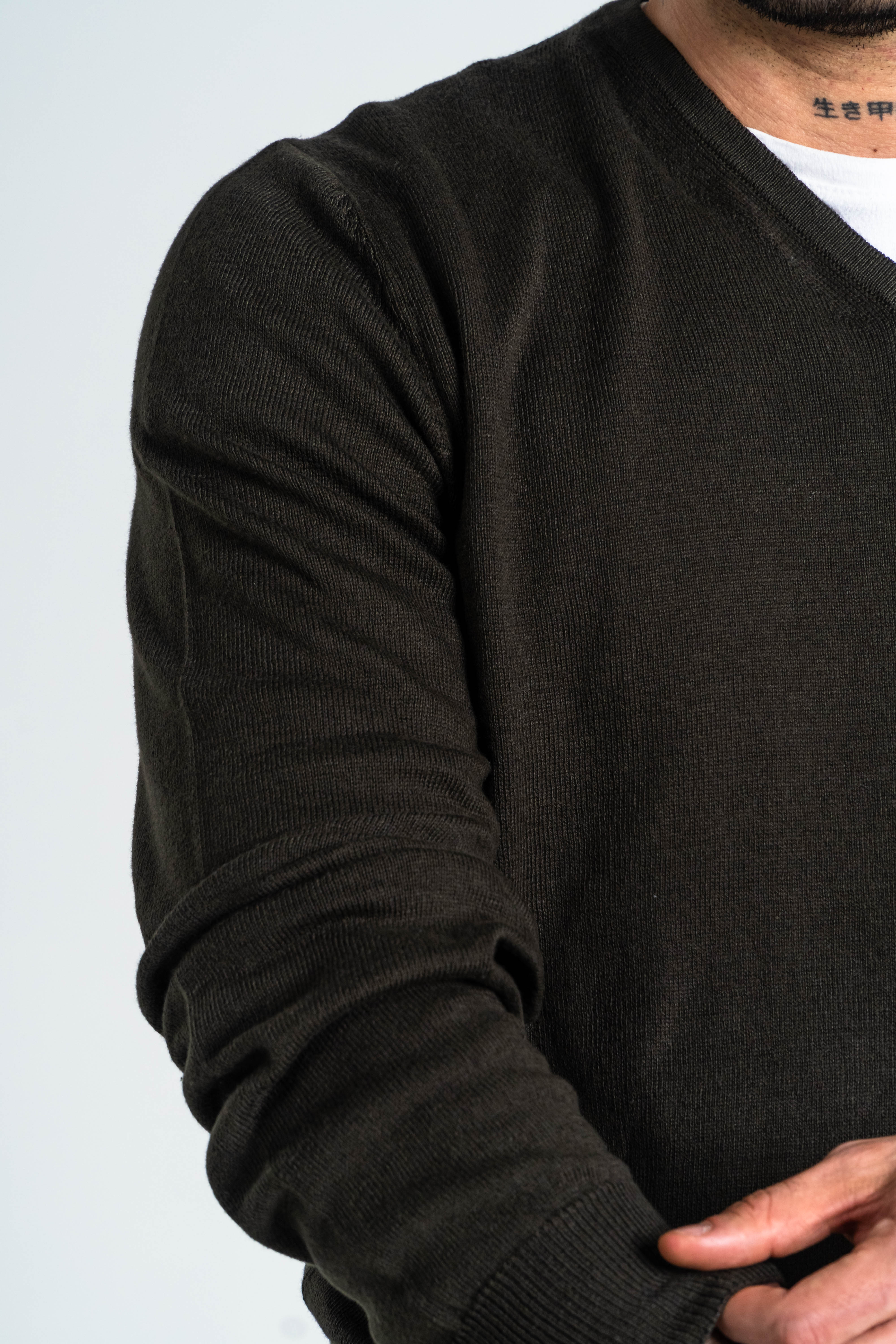 SACO CUELLO V ALGODÓN VERDE MILITAR_02117