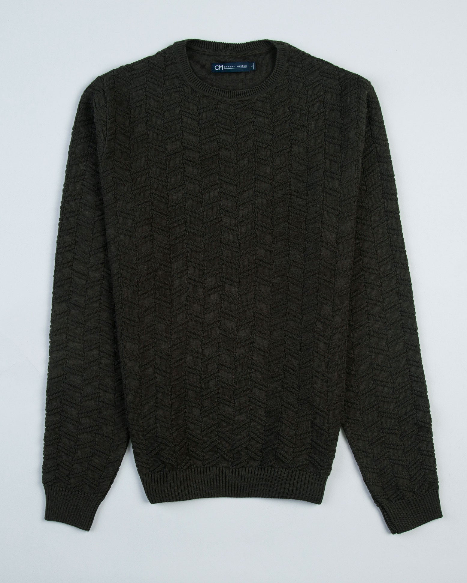 SACO ESPINA DE PEZ ALGODÓN VERDE MILITAR_CM02153