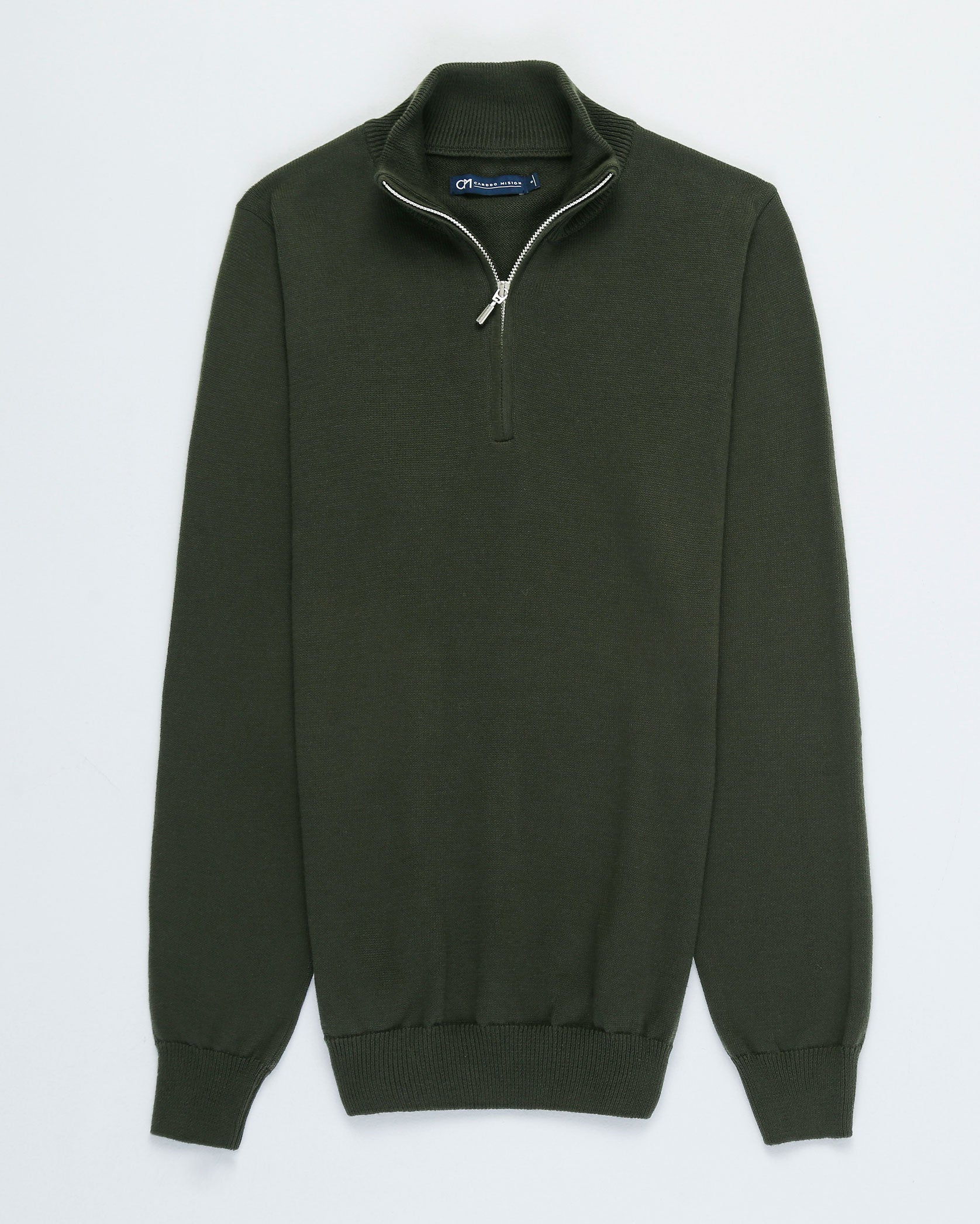 SACO HALF ZIP ALGODÓN VERDE MILITAR_02158