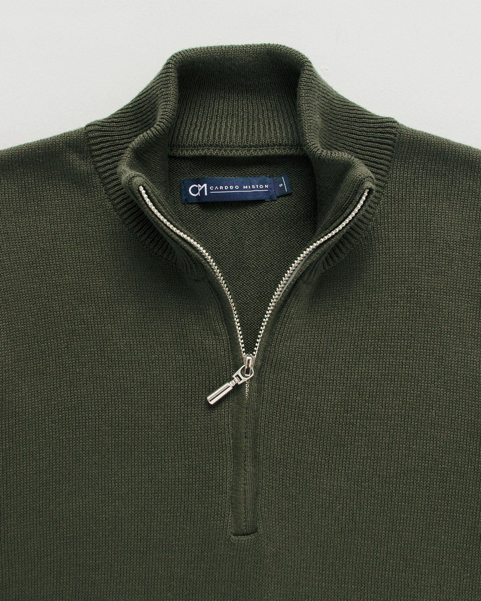SACO HALF ZIP ALGODÓN VERDE MILITAR_02158