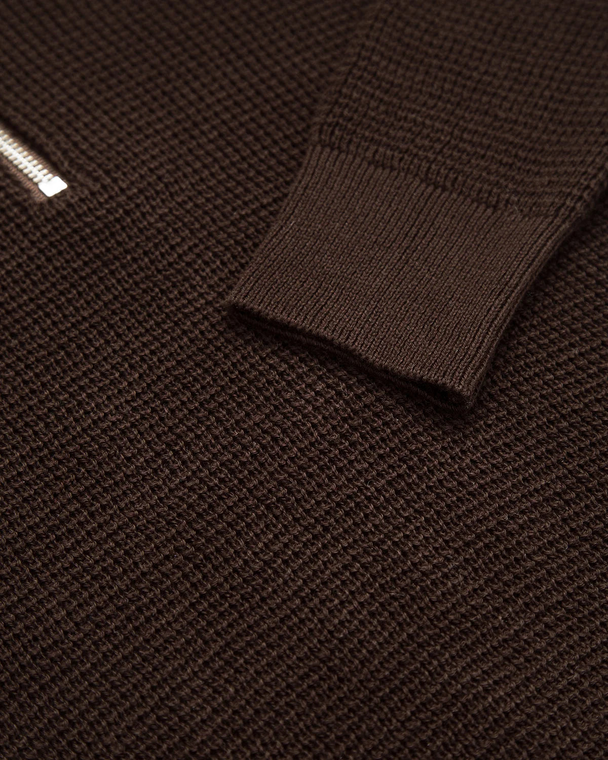 SACO PERLADO HALF ZIP ALGODÓN CHOCOLATE_02180