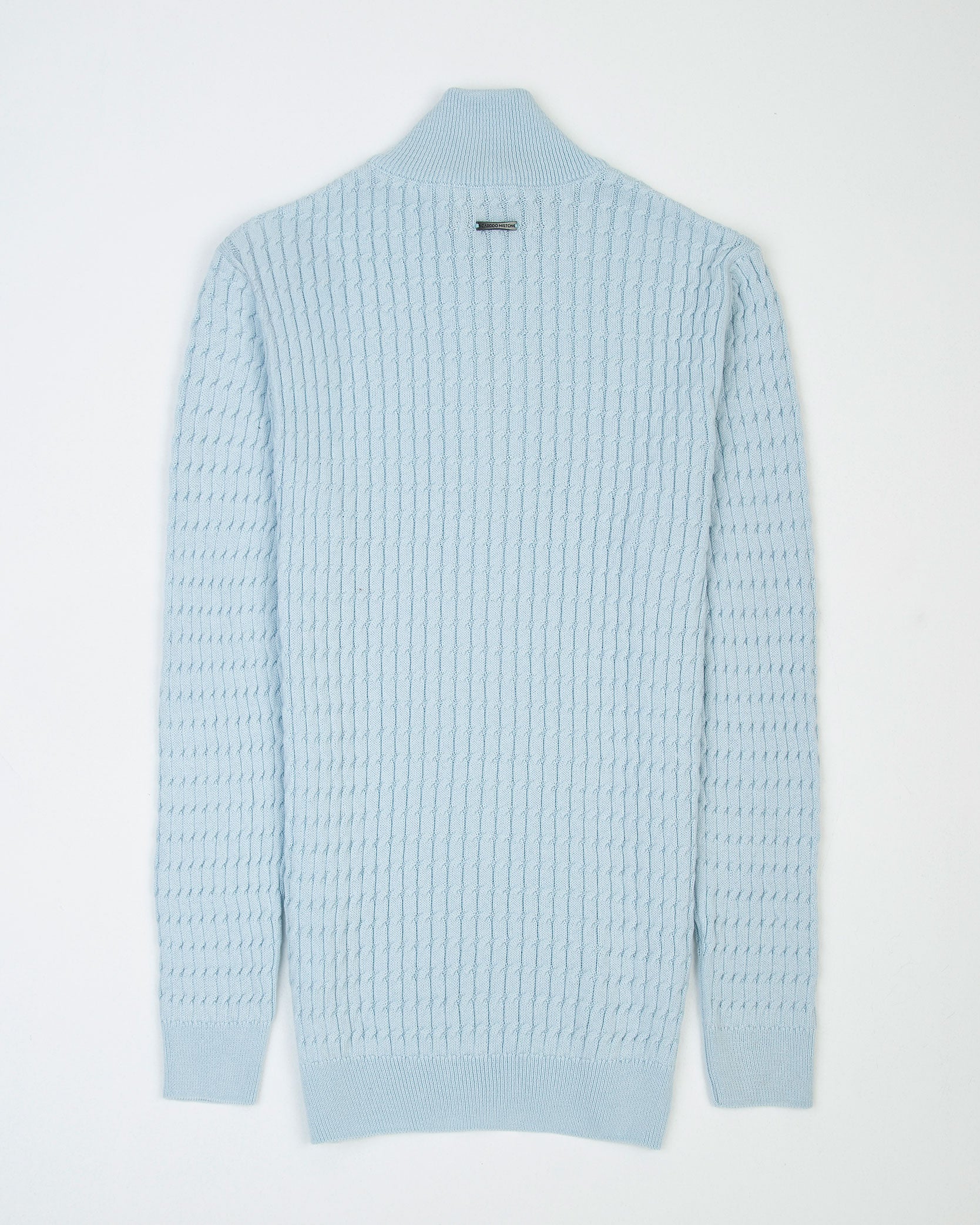 SACO TRENZADO HALF ZIP ALGODÓN AZUL CIELO_02175