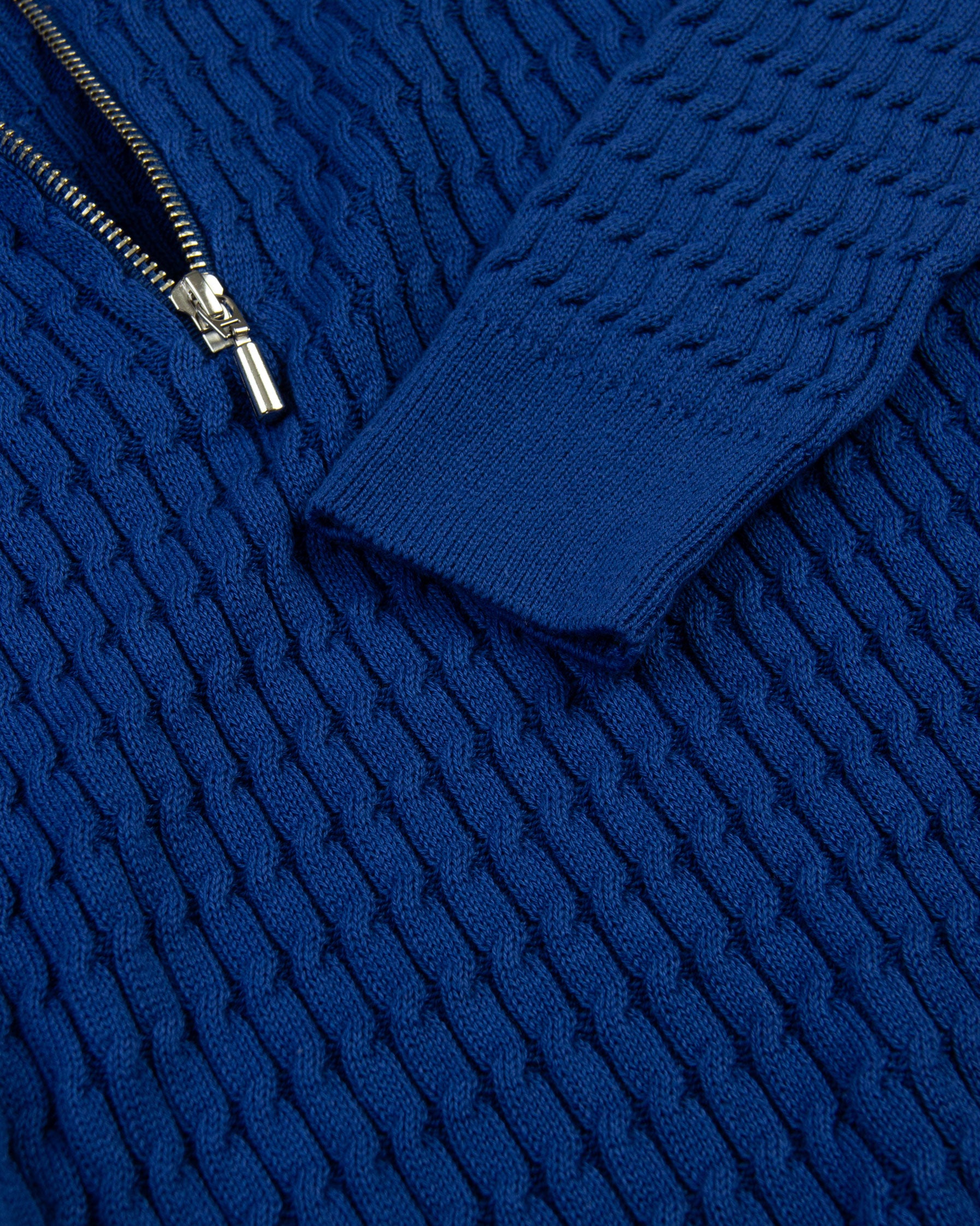 SACO TRENZADO HALF ZIP ALGODÓN AZUL ROYAL_02173