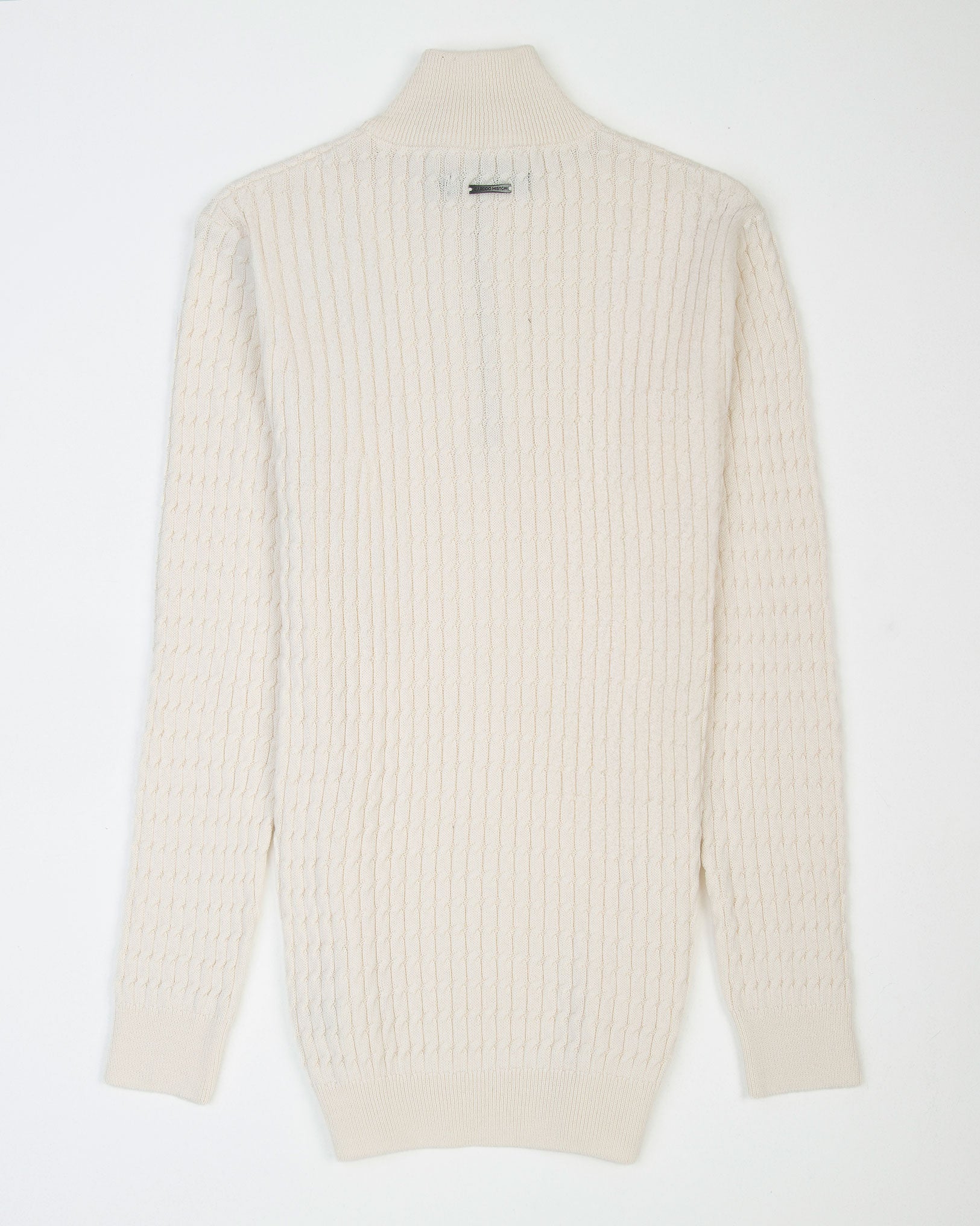 SACO TRENZADO HALF ZIP ALGODÓN CREMA_02172