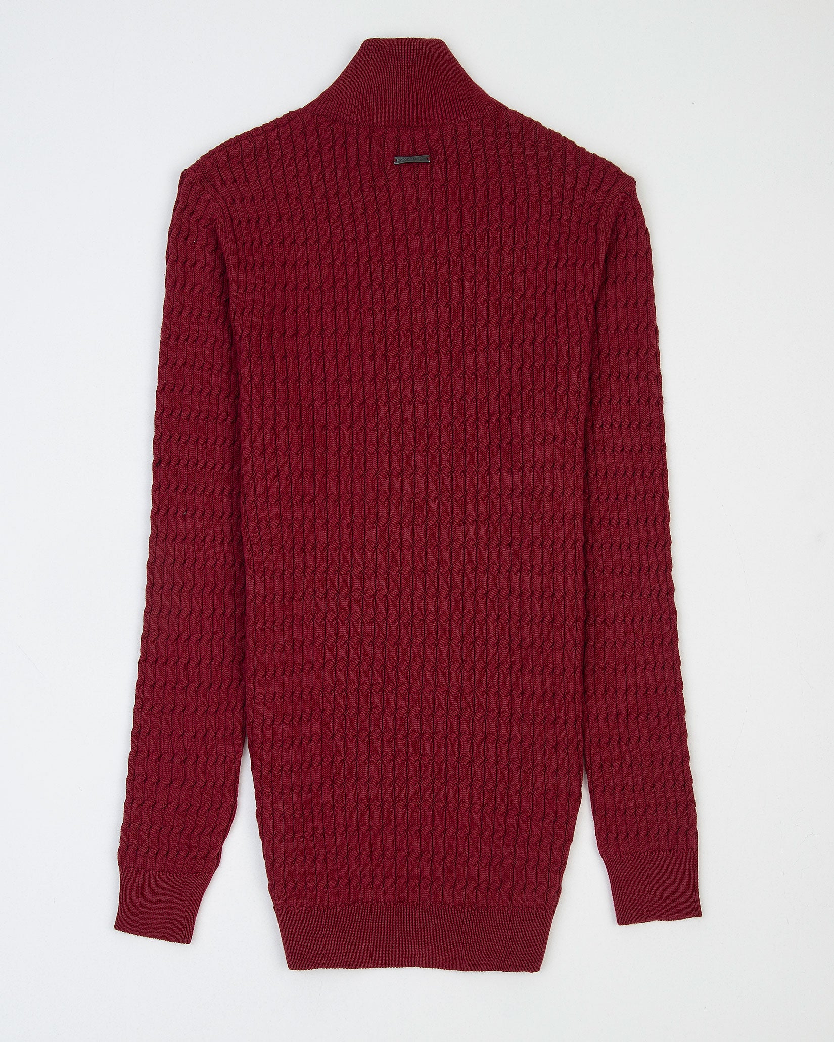 SACO TRENZADO HALF ZIP ALGODÓN VINO_02170